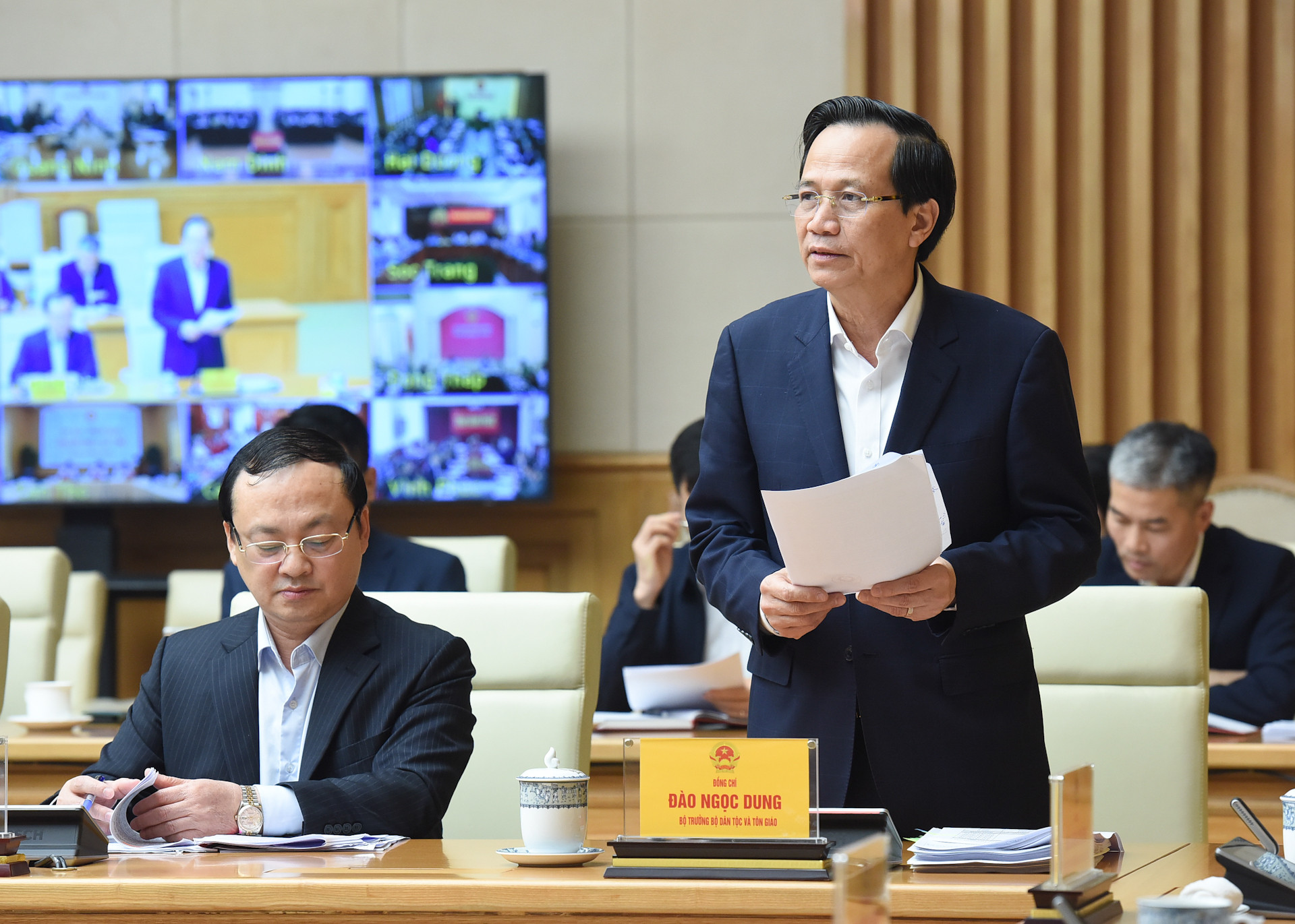 Bộ trưởng Dân tộc và Tôn giáo Đào Ngọc Dung phát biểu.