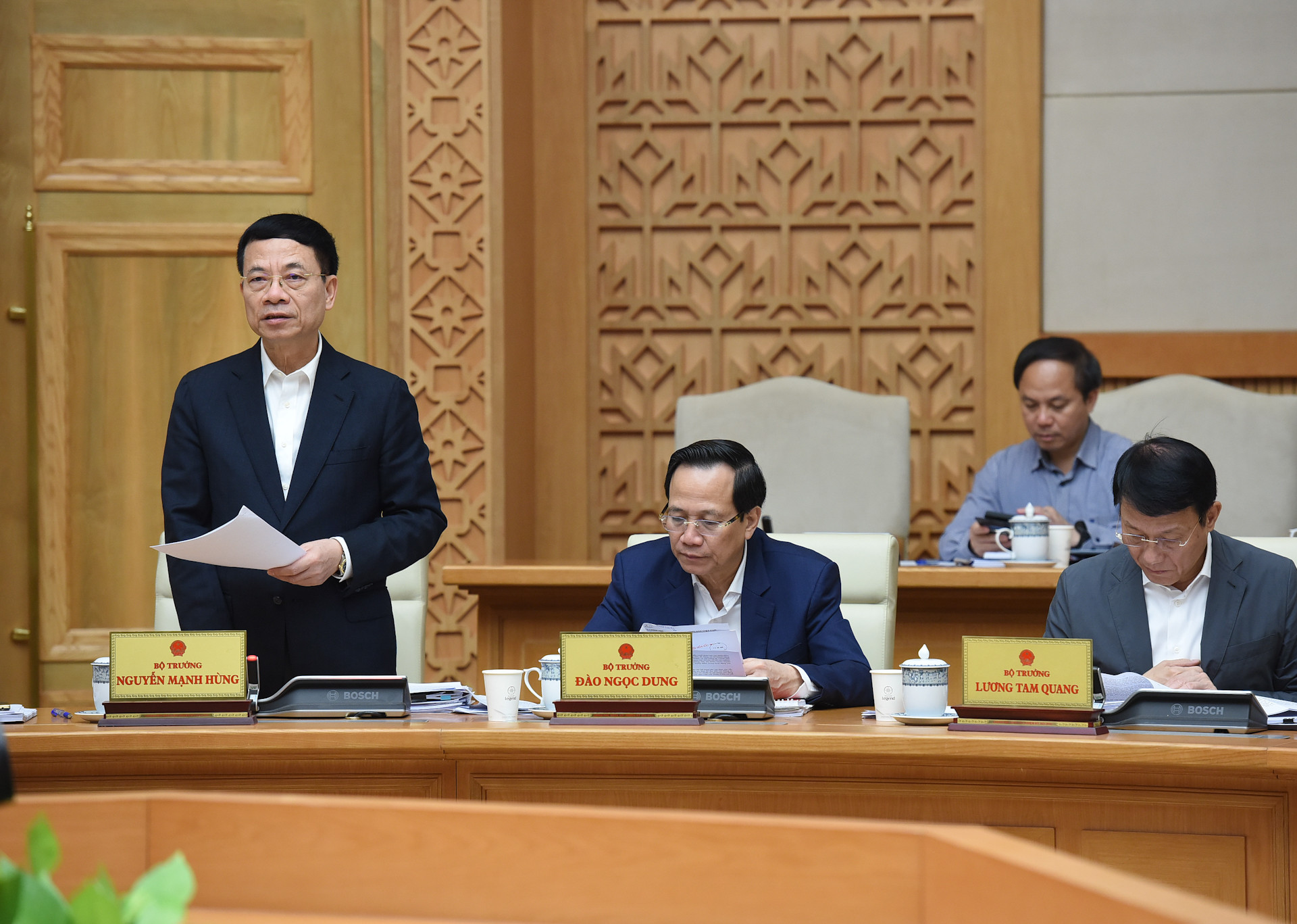 Bộ trưởng Khoa học và Công nghệ Nguyễn Mạnh Hùng phát biểu.