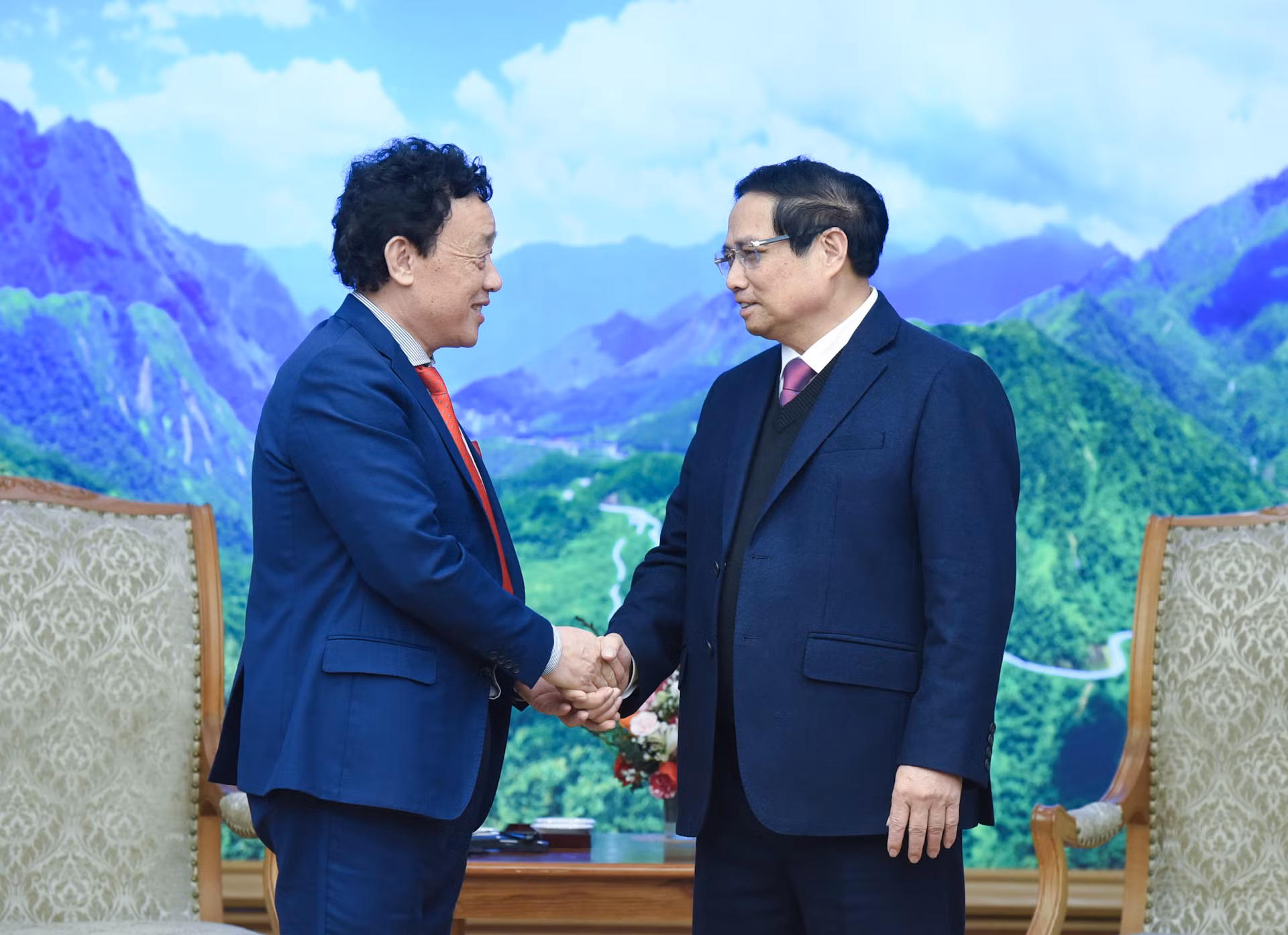 Thủ tướng Phạm Minh Chính đón ông Khuất Đông Ngọc, Tổng Giám đốc Tổ chức Nông nghiệp và Lương thực Liên hợp quốc (FAO).