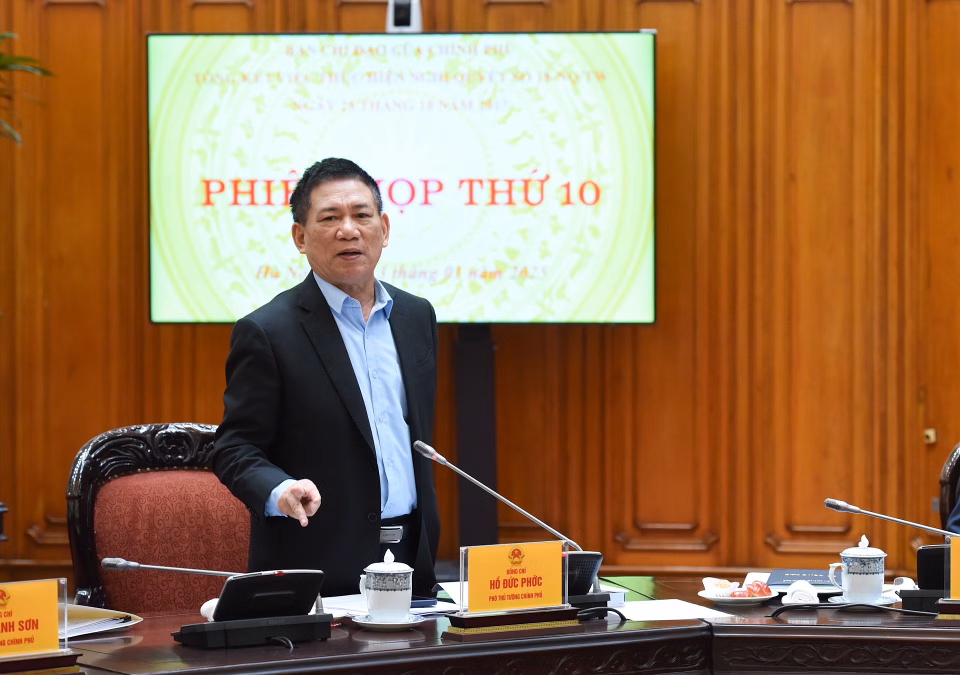 Phó Thủ tướng Hồ Đức Phớc phát biểu.