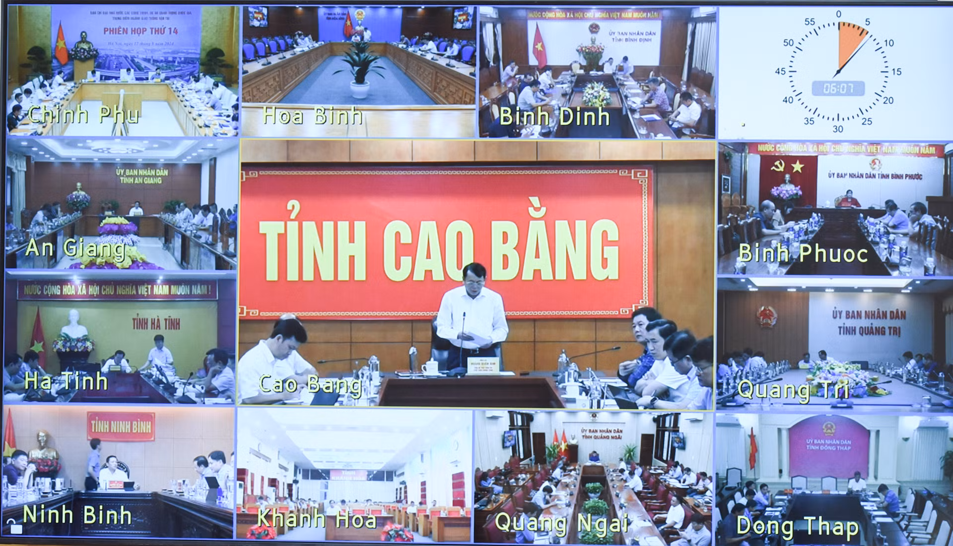Đại diện lãnh đạo tỉnh Cao Bằng phát biểu tại điểm cầu tỉnh Cao Bằng.