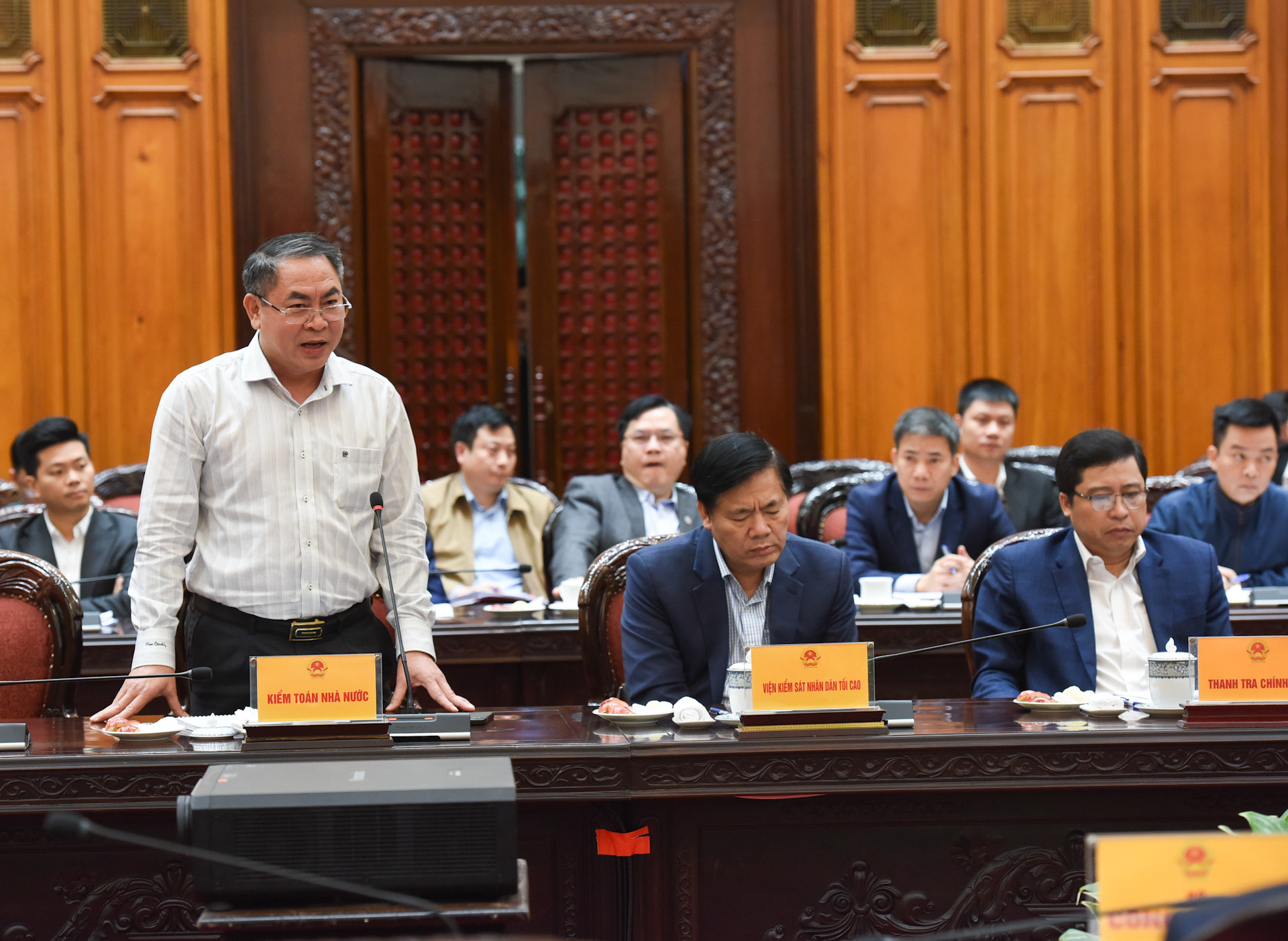 Phó Tổng Kiểm toán nhà nước Trần Minh Khương phát biểu.