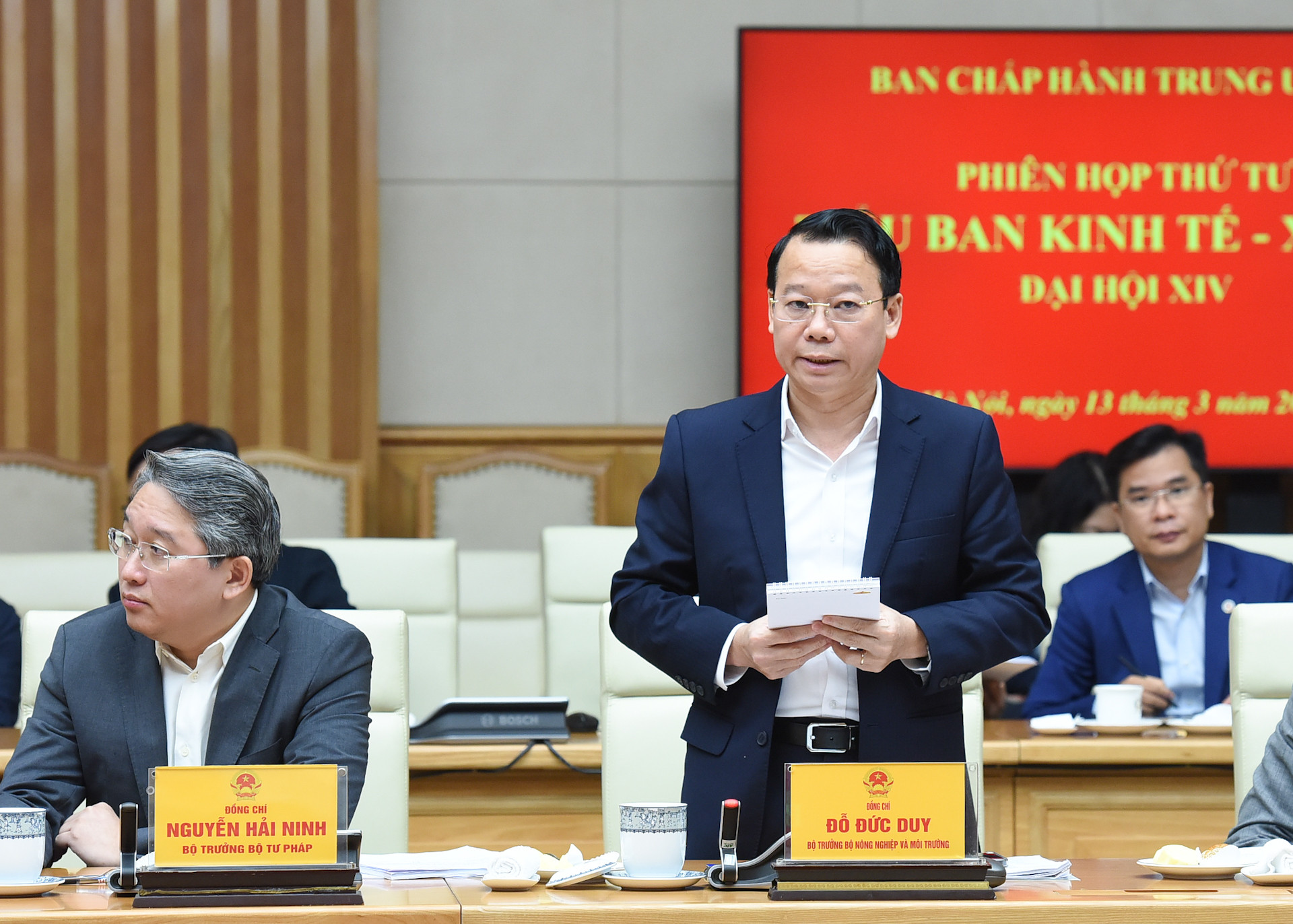 Bộ trưởng Nông nghiệp và Môi trường Đỗ Đức Duy phát biểu.