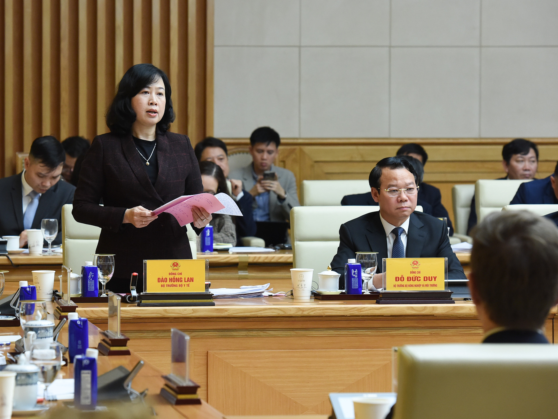 Bộ trưởng Y tế Đào Hồng Lan phát biểu. Bộ trưởng Y tế Đào Hồng Lan phát biểu.