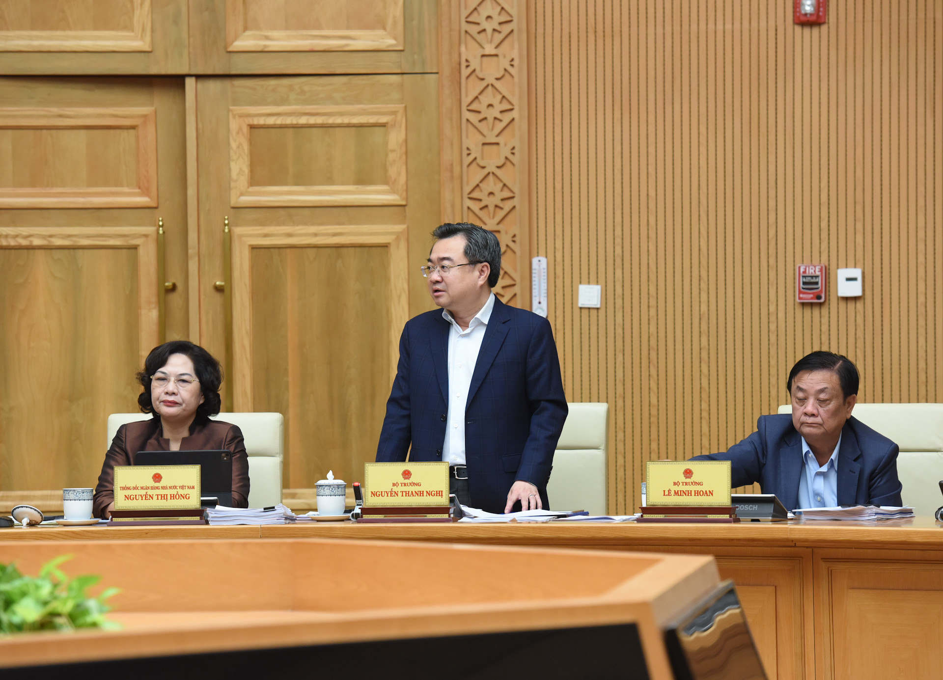 Bộ trưởng Xây dựng Nguyễn Thanh Nghị phát biểu.