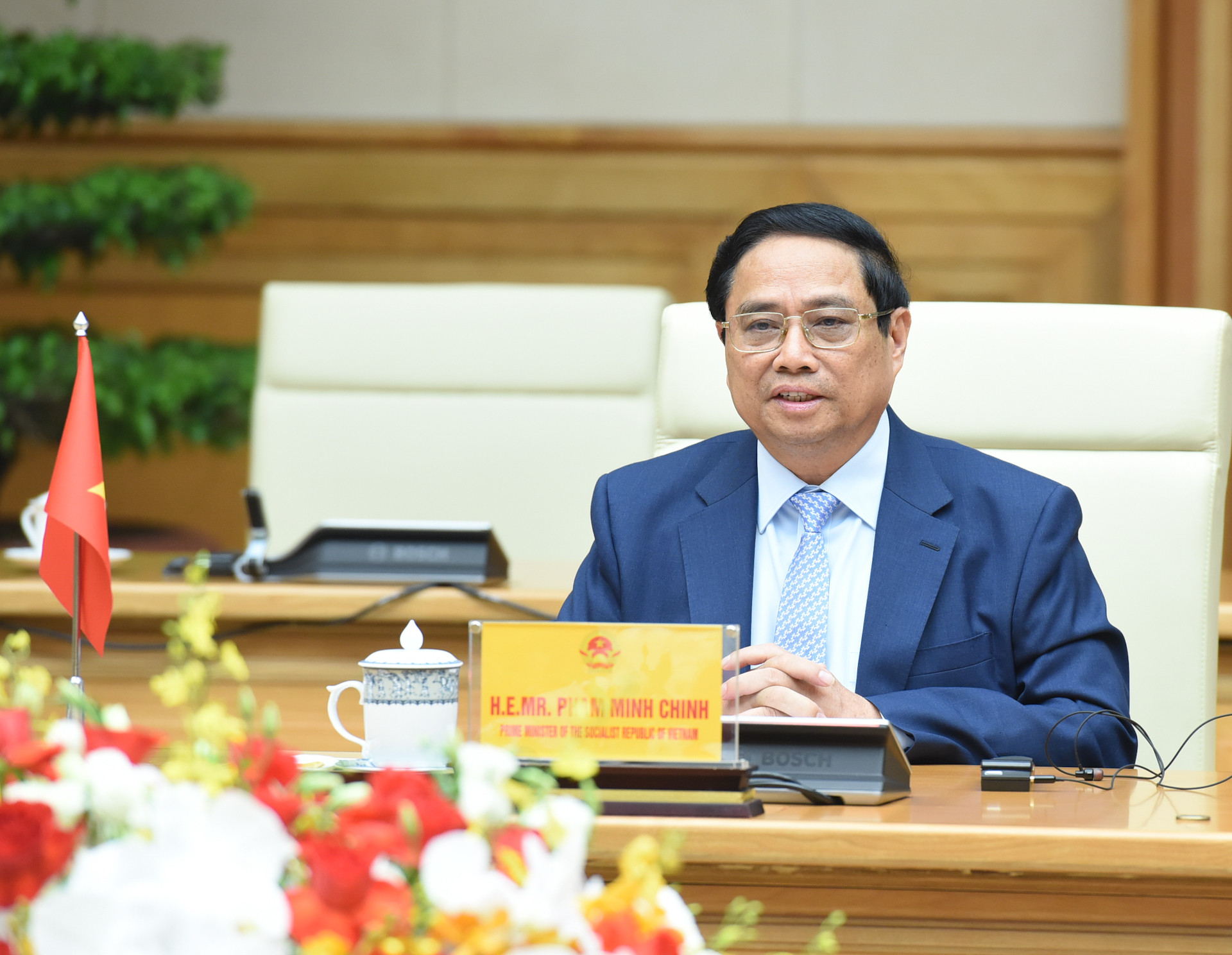 Thủ tướng Phạm Minh Chính phát biểu tại hội kiến.