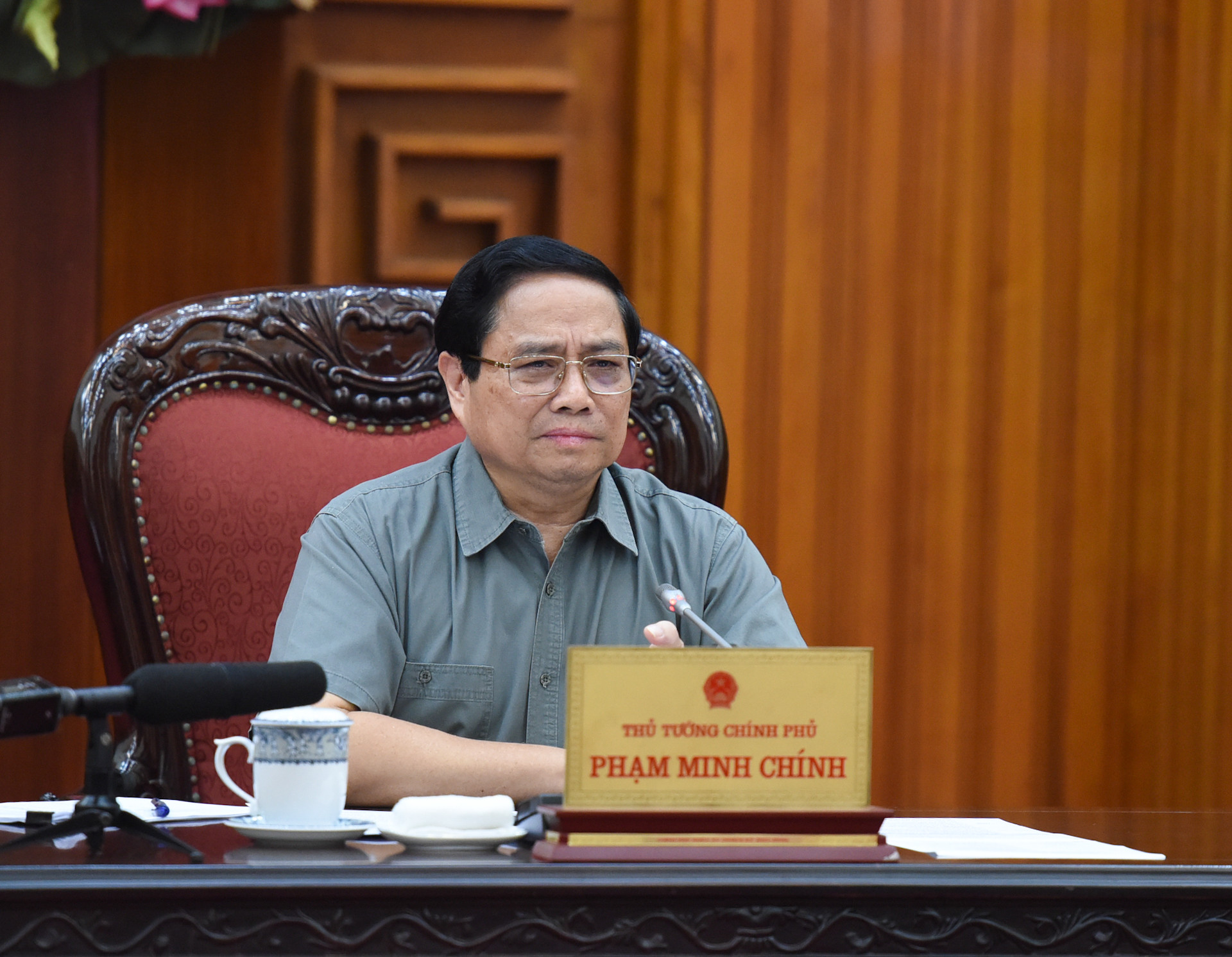 Thủ tướng Phạm Minh Chính phát biểu chỉ đạo tại cuộc họp. Thủ tướng Phạm Minh Chính phát biểu chỉ đạo tại cuộc họp.