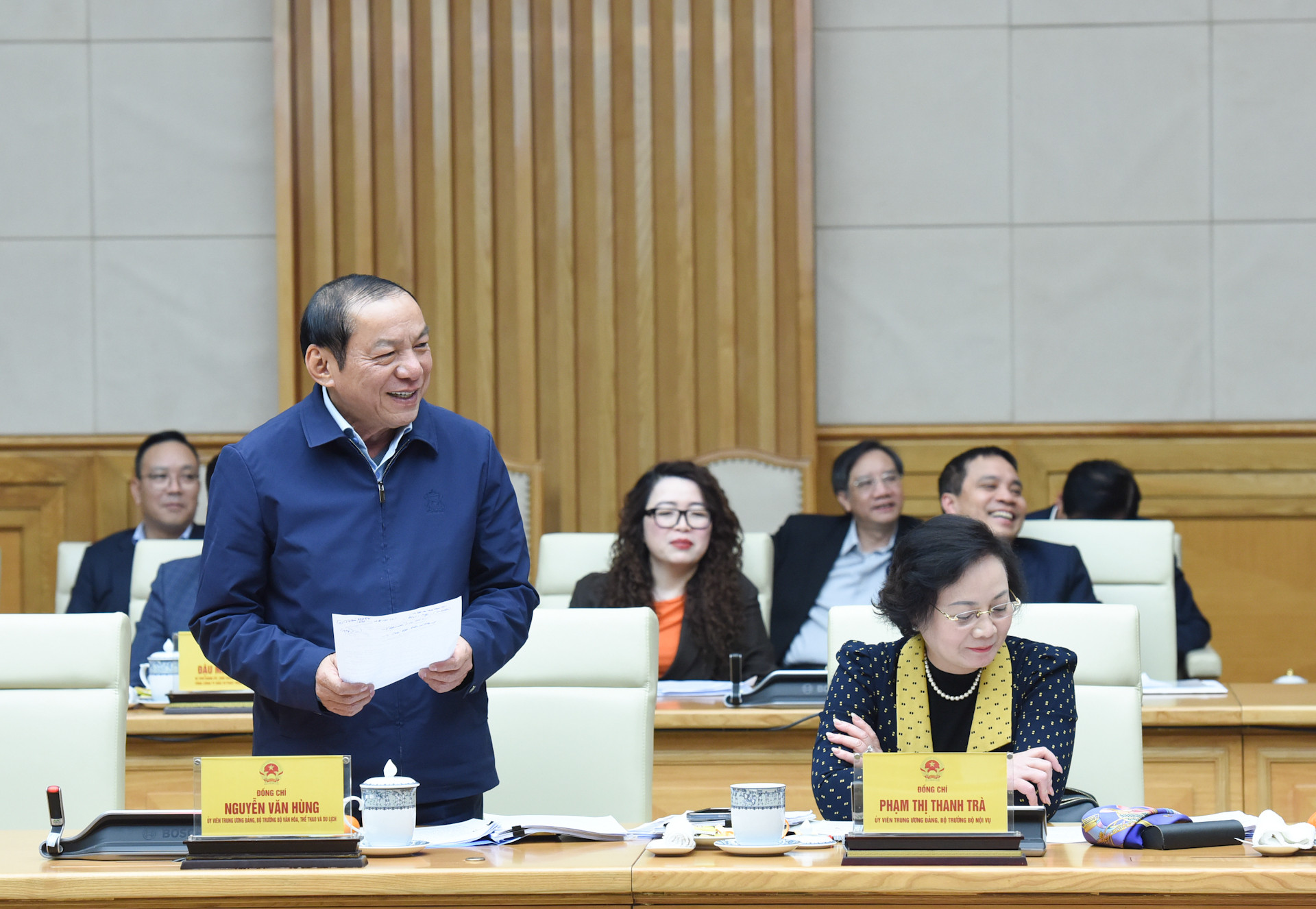 Bộ trưởng Văn hóa, Thể thao và Du lịch Nguyễn Văn Hùng phát biểu.