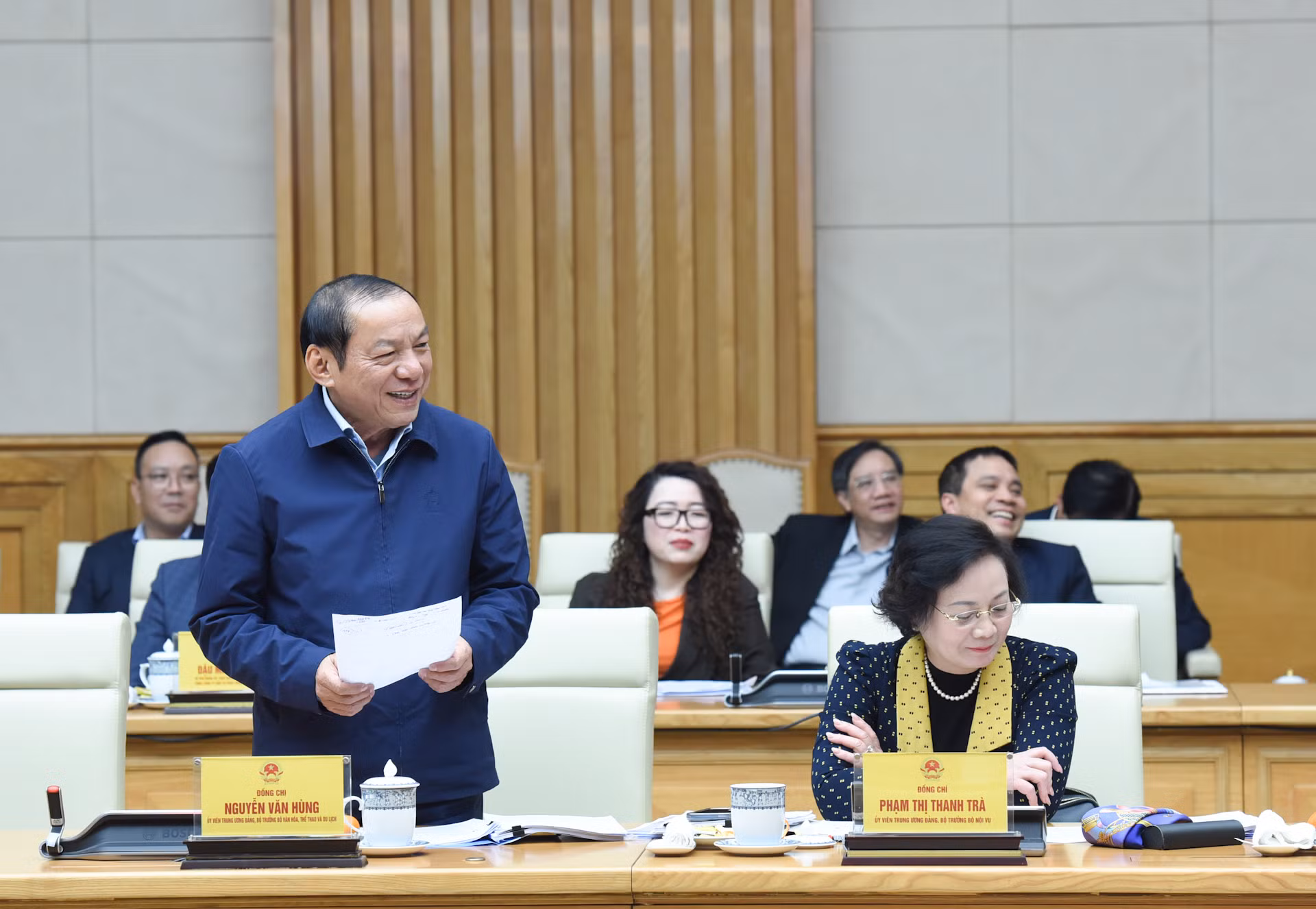 Bộ trưởng Văn hóa, Thể thao và Du lịch Nguyễn Văn Hùng phát biểu.