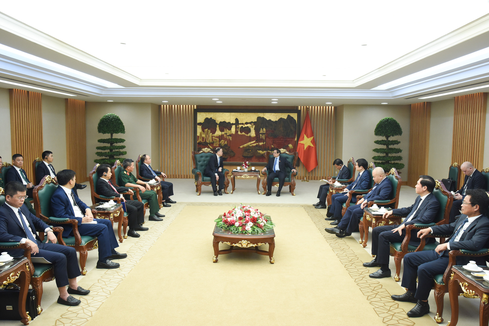 [Ảnh] Thủ tướng Phạm Minh Chính tiếp Chủ tịch khu vực châu Á-Thái Bình Dương Tập đoàn PowerChina ảnh 5