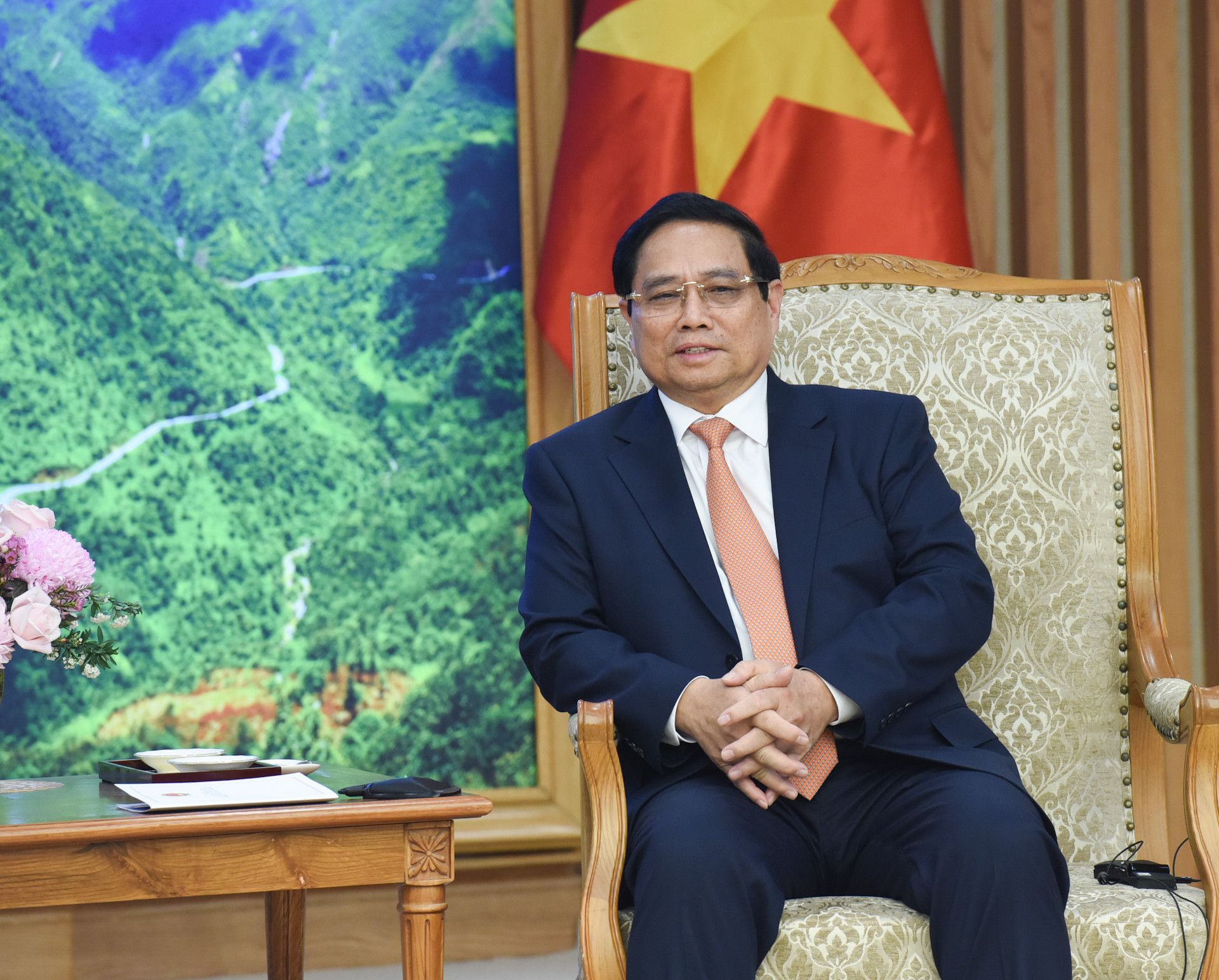 Thủ tướng Phạm Minh Chính phát biểu tại buổi tiếp.