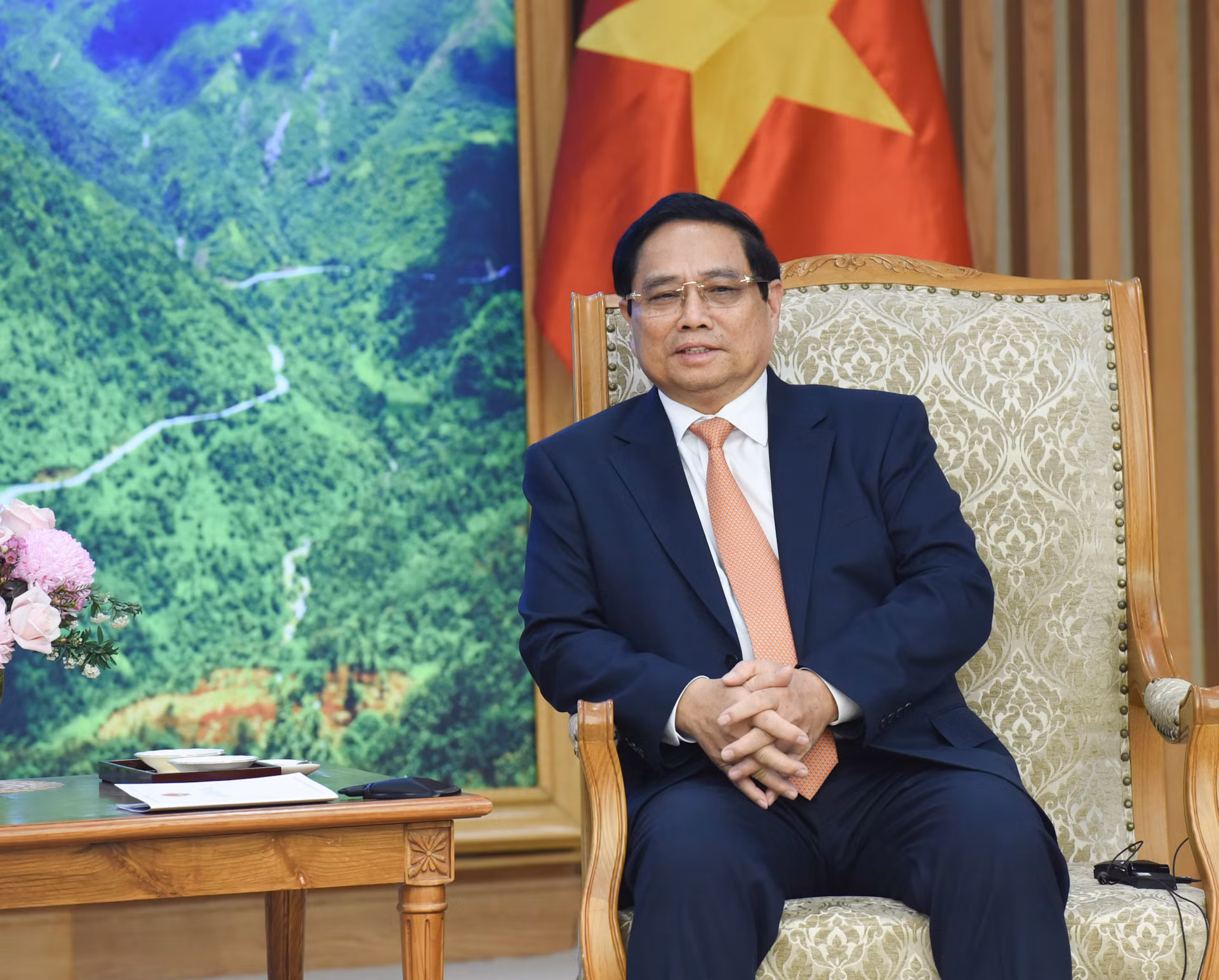Thủ tướng Phạm Minh Chính phát biểu tại buổi tiếp.