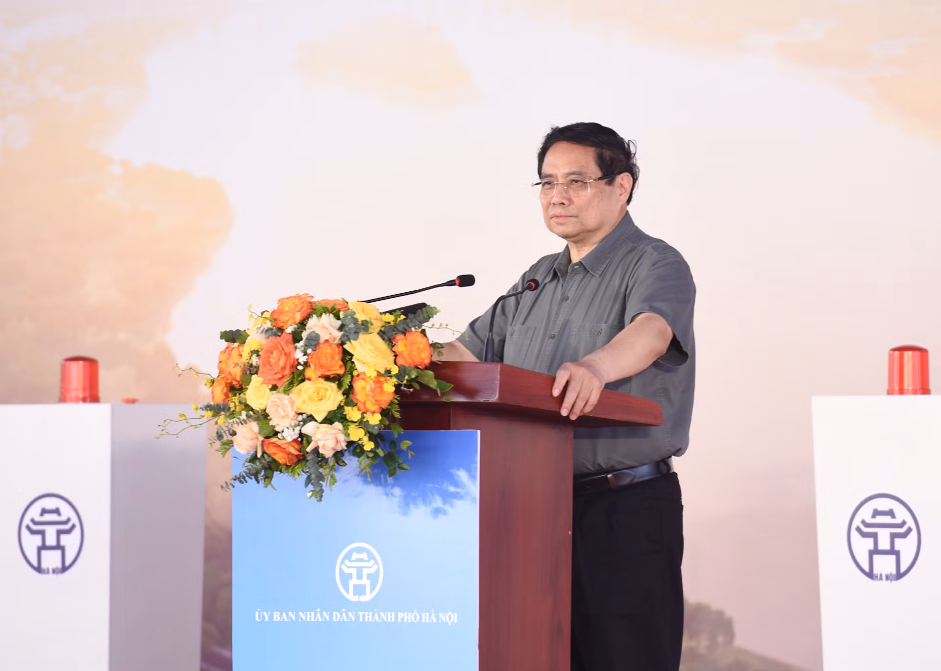 Thủ tướng Phạm Minh Chính phát biểu tại lễ khởi công. Thủ tướng Phạm Minh Chính phát biểu tại lễ khởi công.