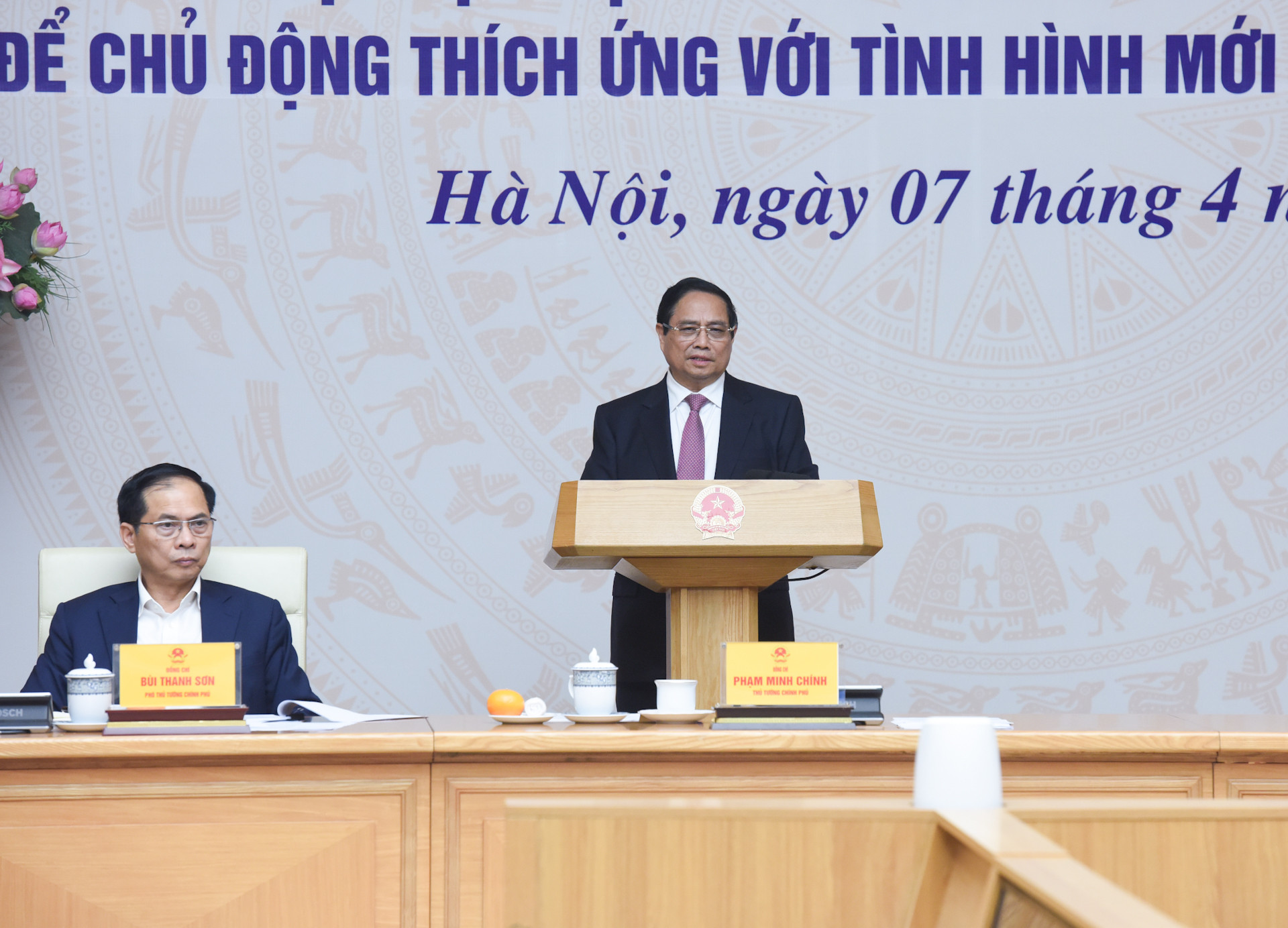 Thủ tướng Phạm Minh Chính phát biểu chỉ đạo Hội nghị về thương mại quốc tế.