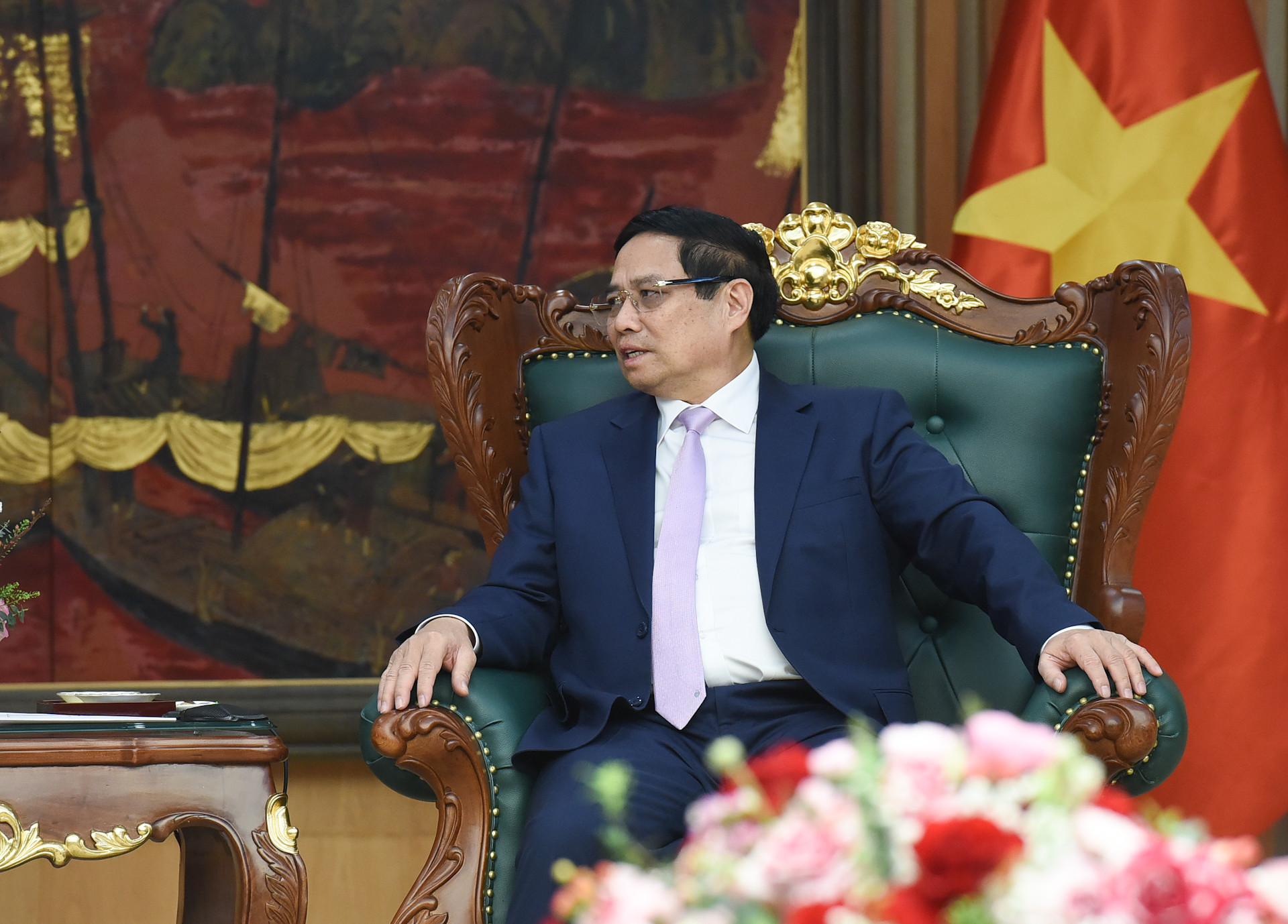 Thủ tướng Phạm Minh Chính phát biểu tại buổi tiếp.