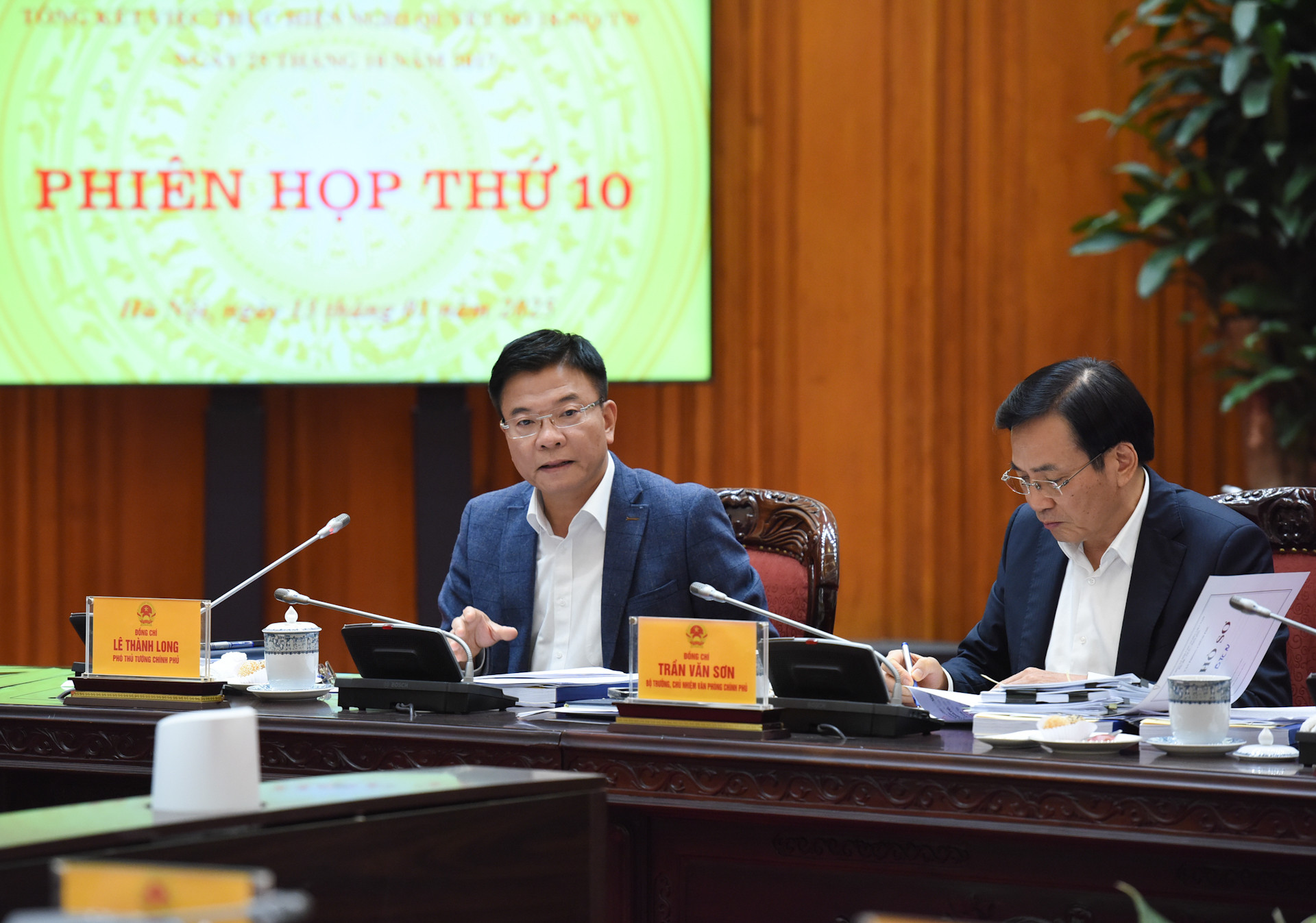 Phó Thủ tướng Lê Thành Long phát biểu.