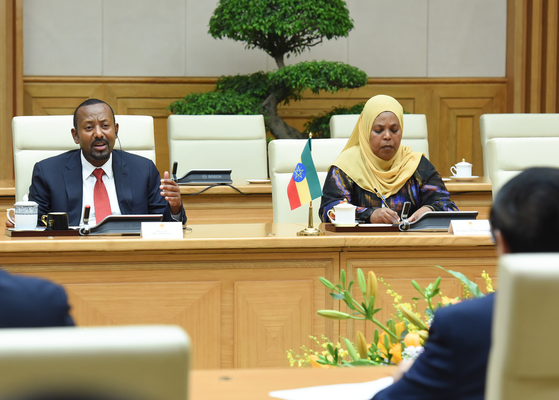 Thủ tướng Ethiopia Abiy Ahmed Ali phát biểu tại hội đàm.