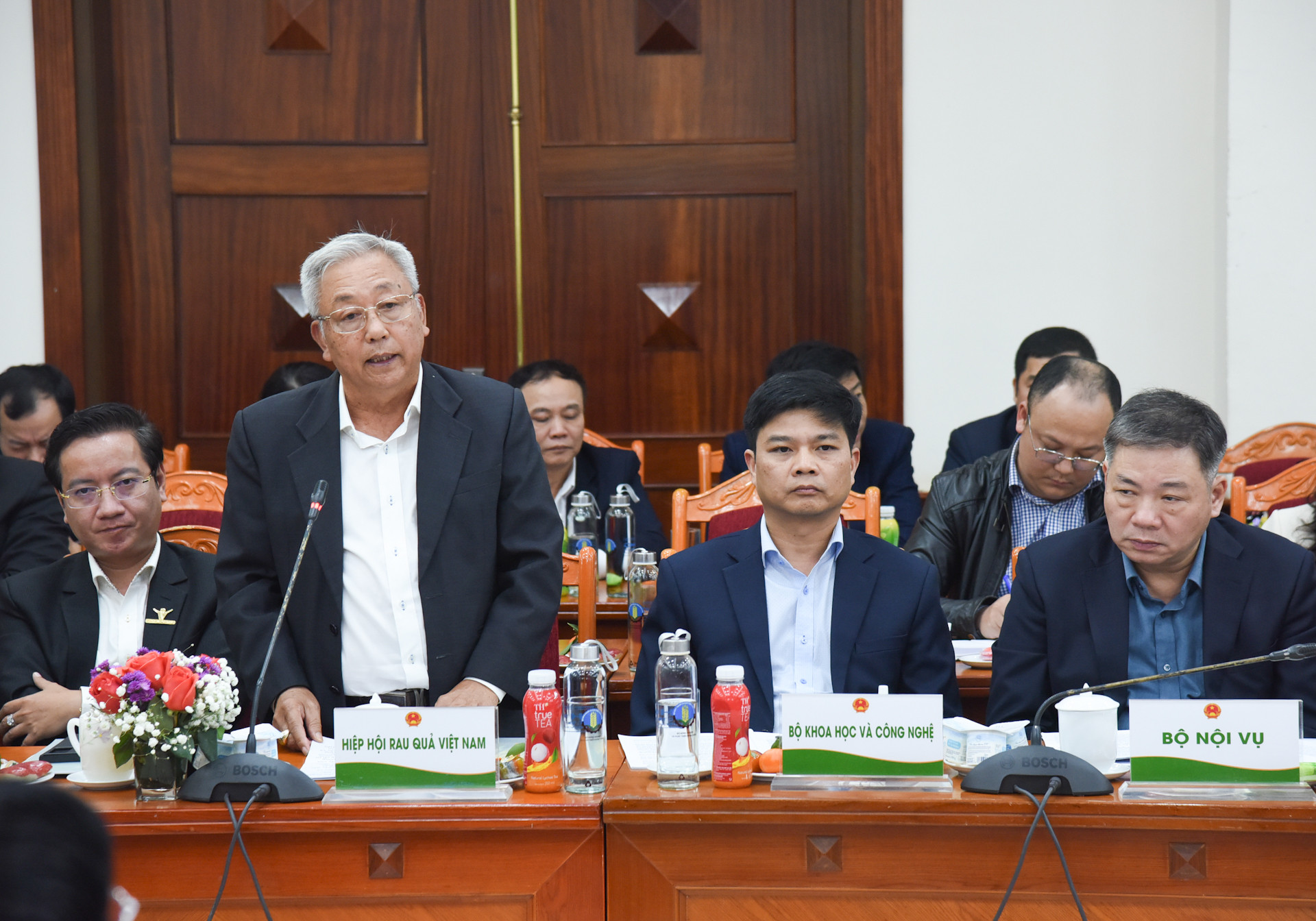 Đại diện lãnh đạo Hiệp hội Rau quả Việt Nam phát biểu.
