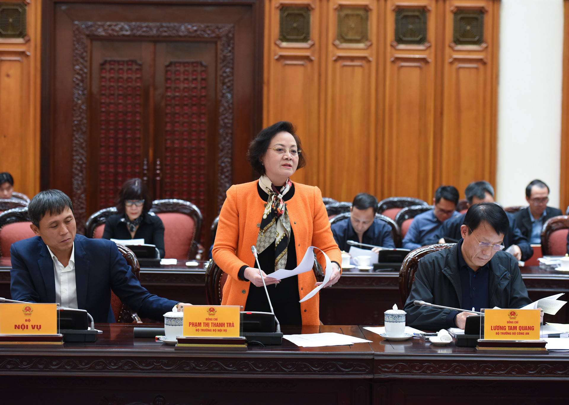 Bộ trưởng Nội vụ Phạm Thị Thanh Trà phát biểu.