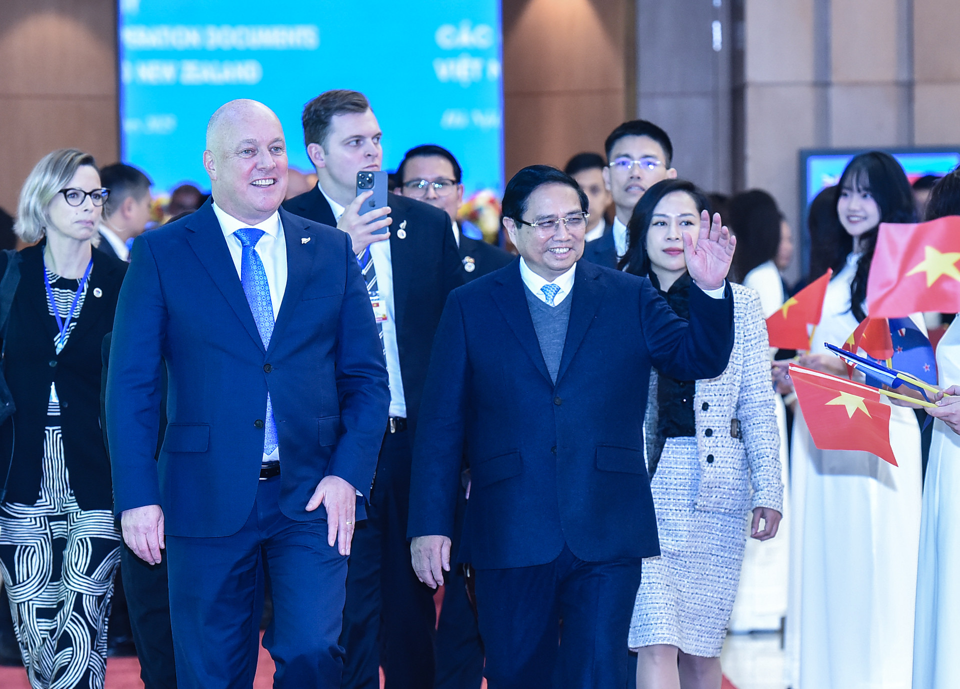 Thủ tướng Phạm Minh Chính và Thủ tướng New Zealand Christopher Luxon.