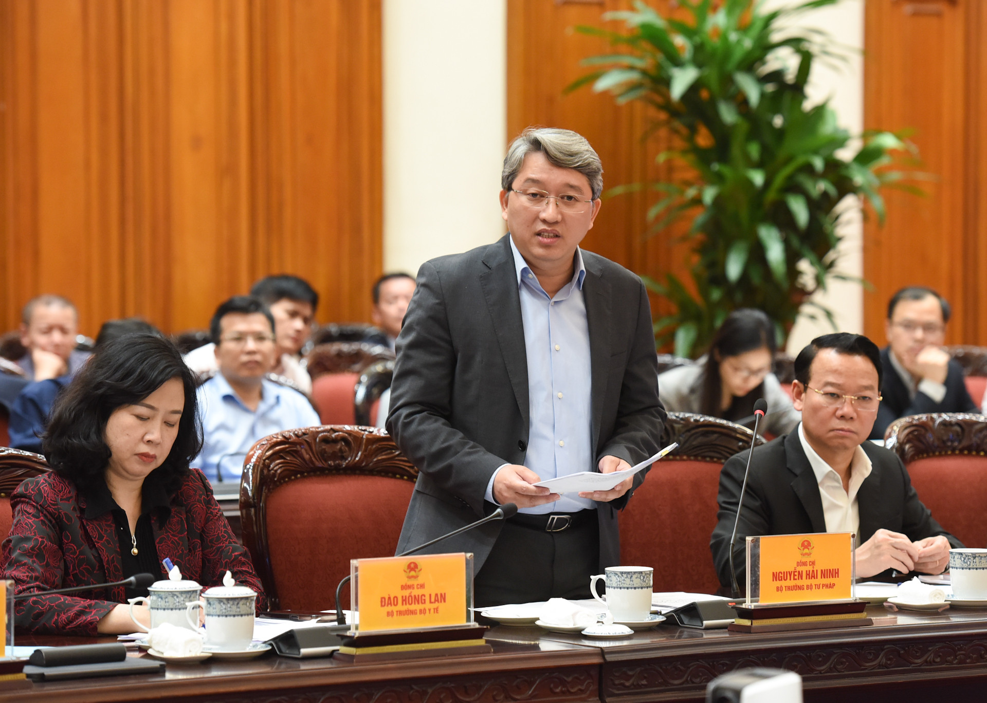 Bộ trưởng Tư pháp Nguyễn Hải Ninh phát biểu.