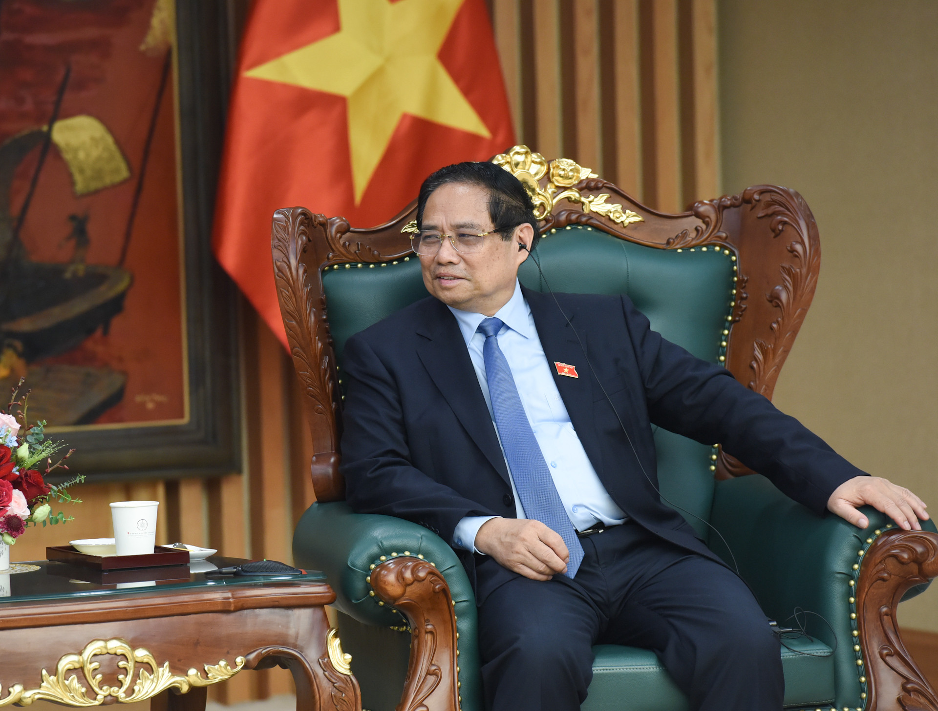 Thủ tướng Phạm Minh Chính phát biểu tại buổi tiếp.