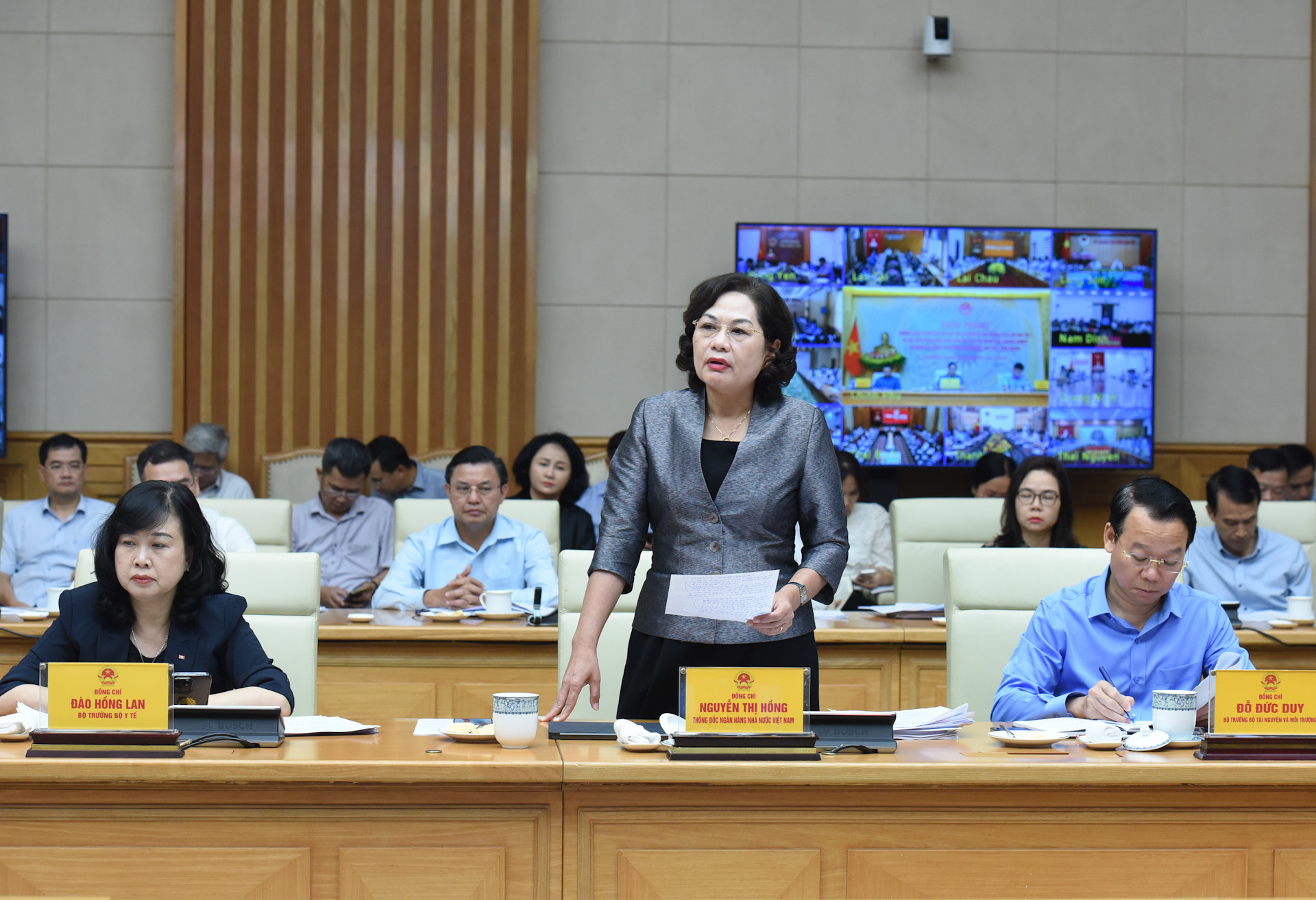 Thống đốc Ngân hàng Nhà nước Việt Nam Nguyễn Thị Hồng phát biểu.