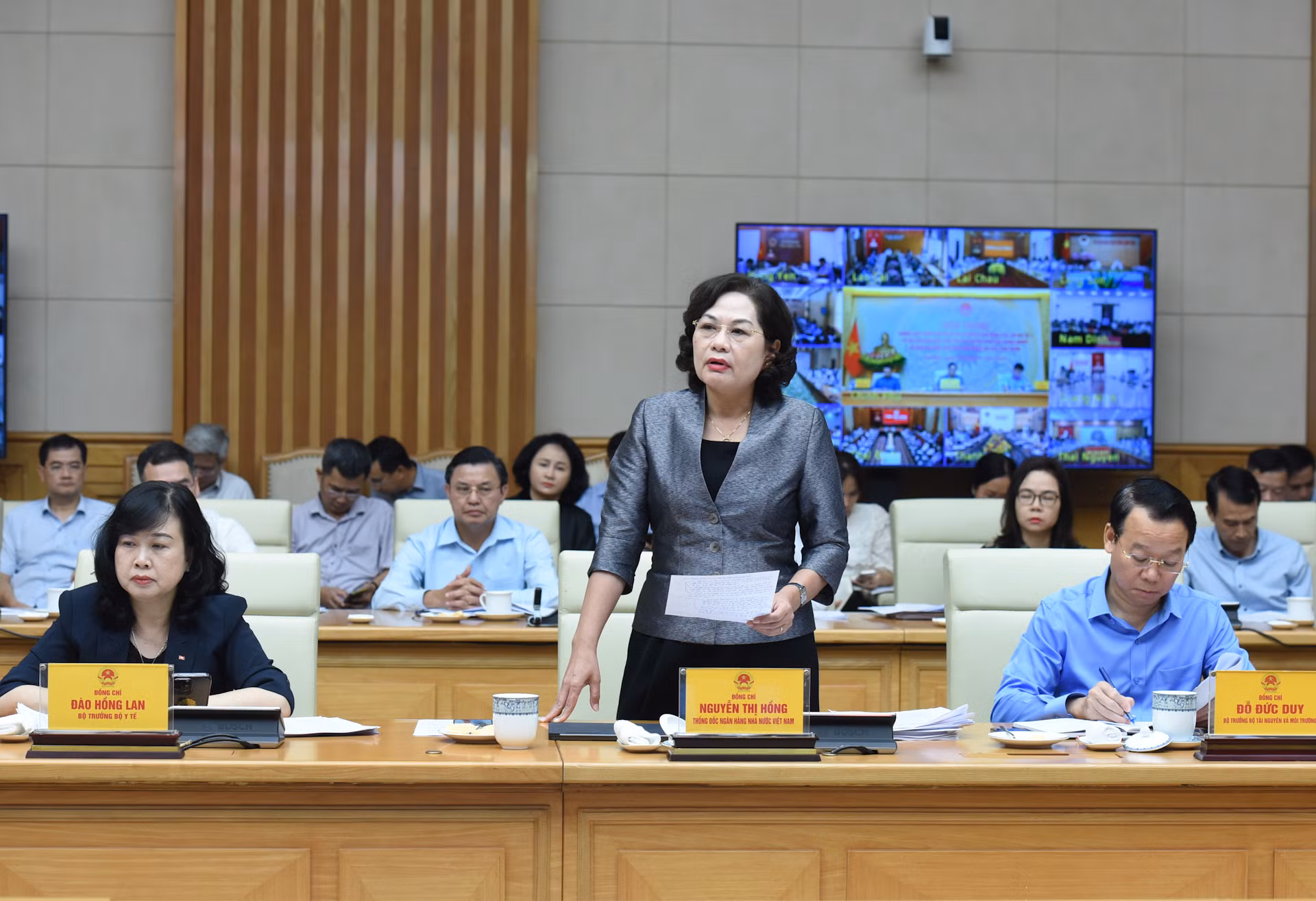 Thống đốc Ngân hàng Nhà nước Việt Nam Nguyễn Thị Hồng phát biểu.