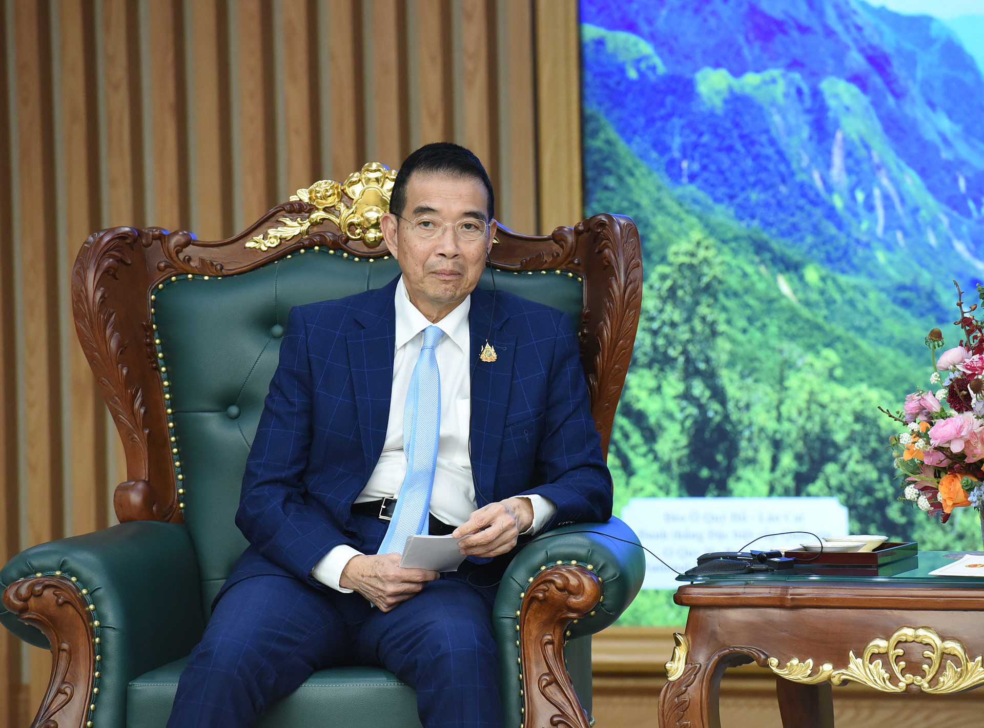 Bộ trưởng Ngoại giao Thái Lan Maris Sangiampongsa phát biểu tại buổi tiếp.