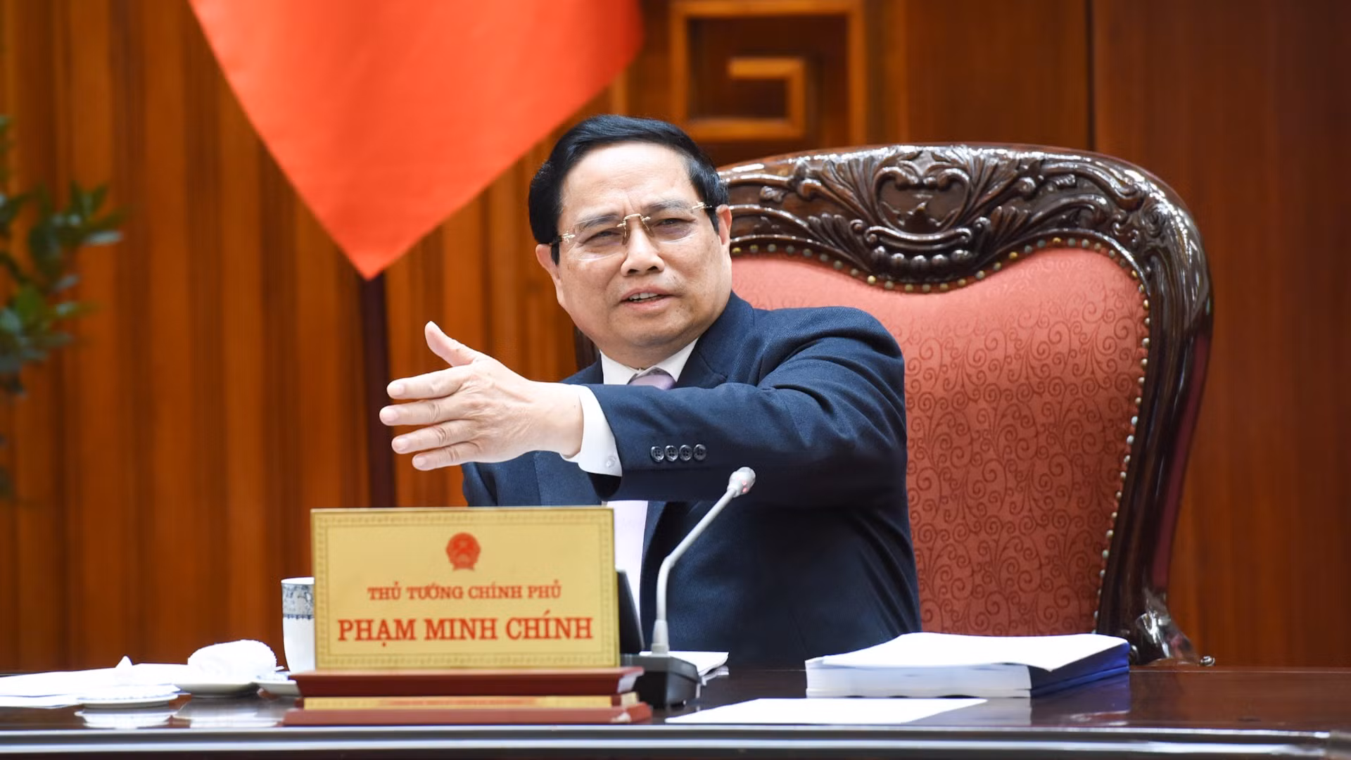 Thủ tướng Phạm Minh Chính, Trưởng Ban chỉ đạo chủ trì Phiên họp lần thứ 10 của Ban Chỉ đạo tinh gọn bộ máy của Chính phủ. 