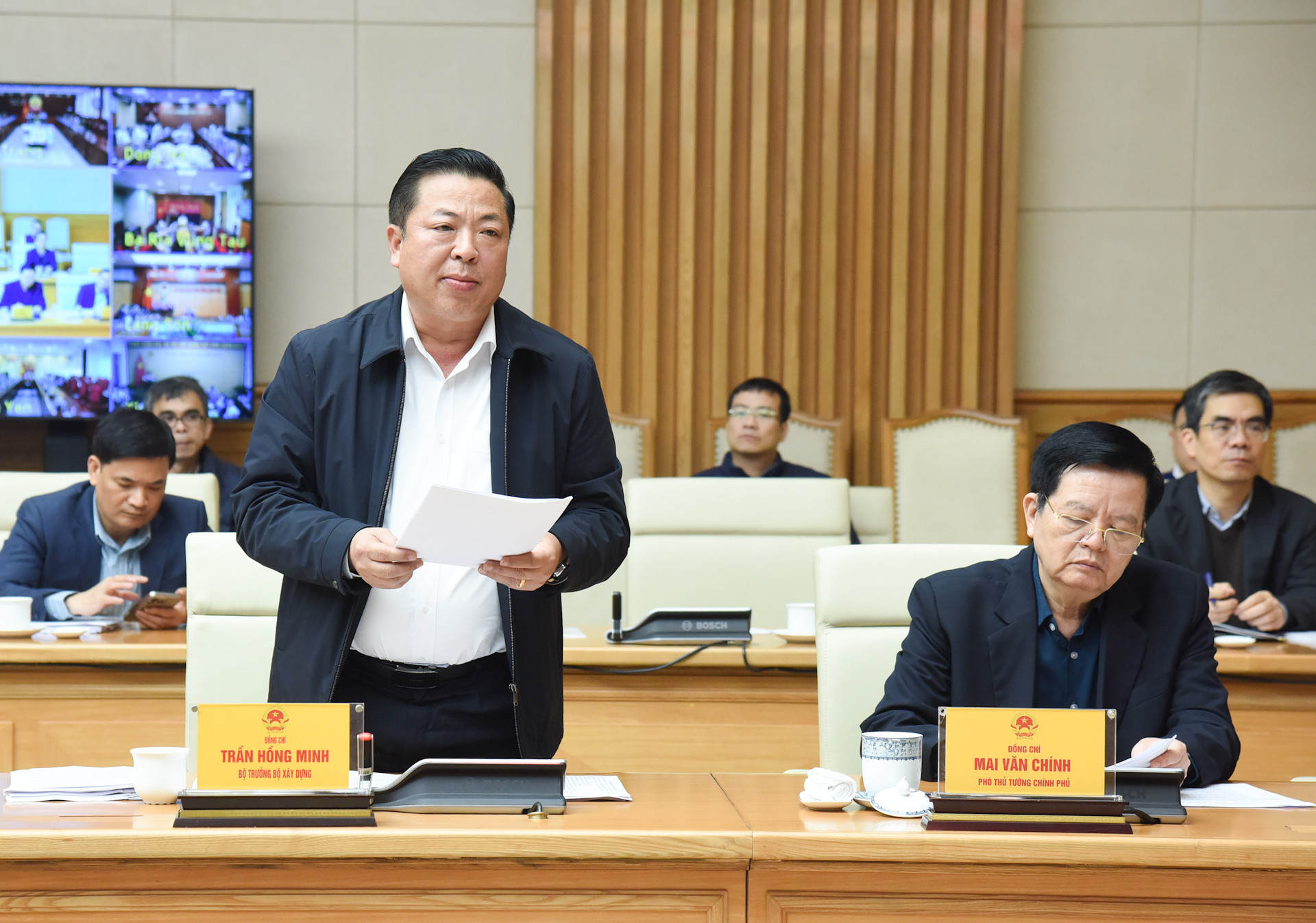 Bộ trưởng Xây dựng Trần Hồng Minh phát biểu.