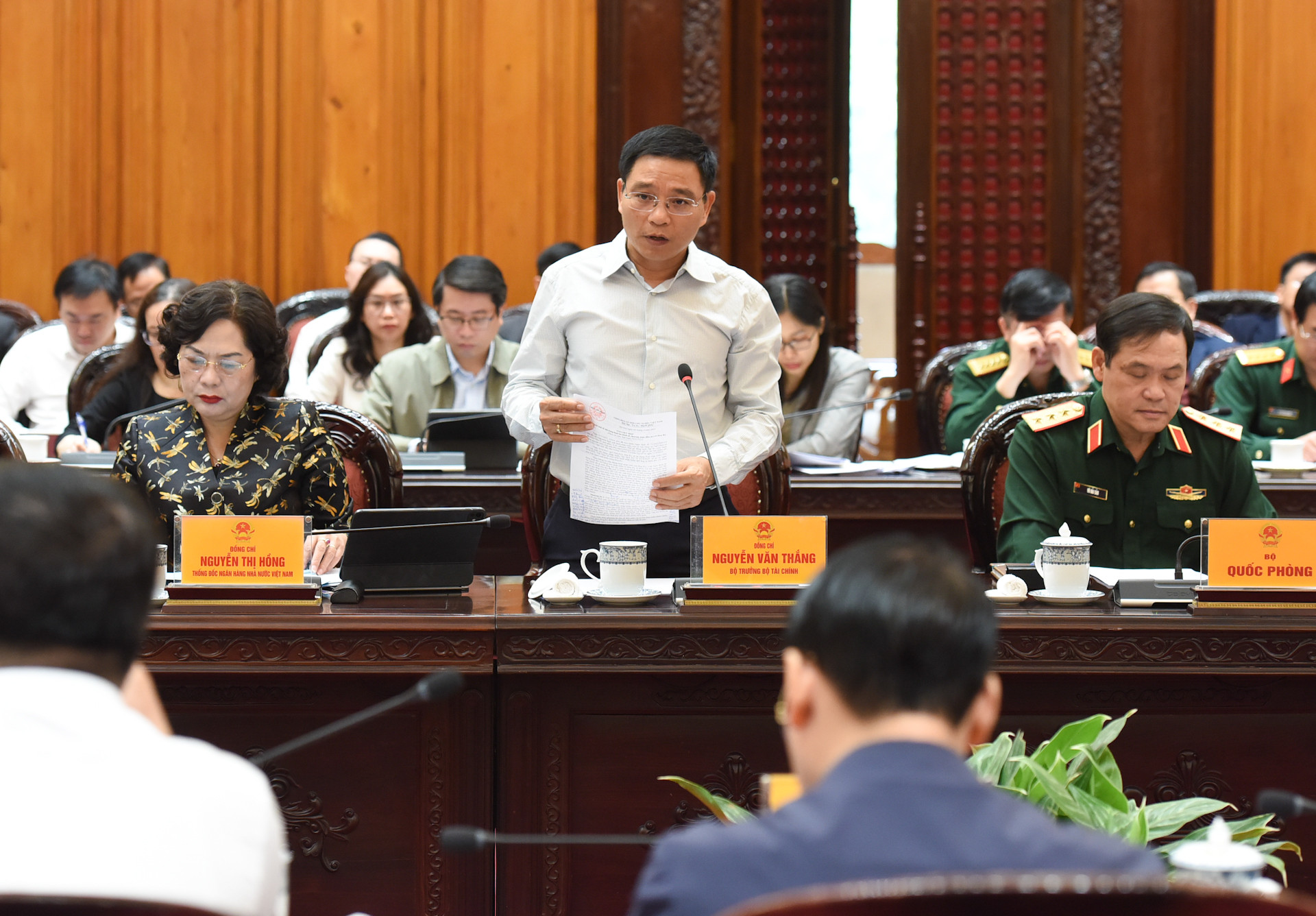 Bộ trưởng Tài chính Nguyễn Văn Thắng phát biểu.