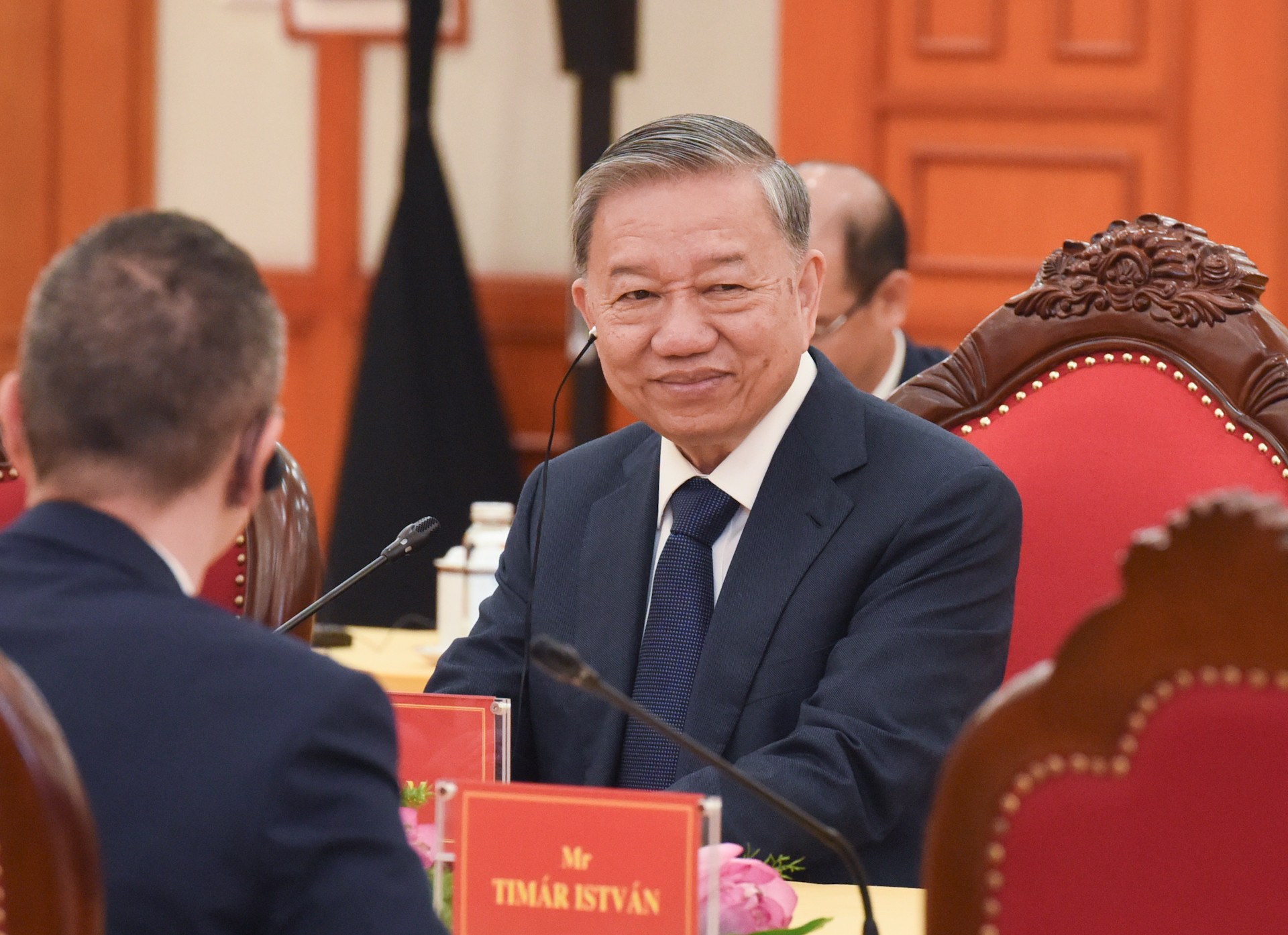 Tổng Bí thư Tô Lâm phát biểu tại buổi tiếp.