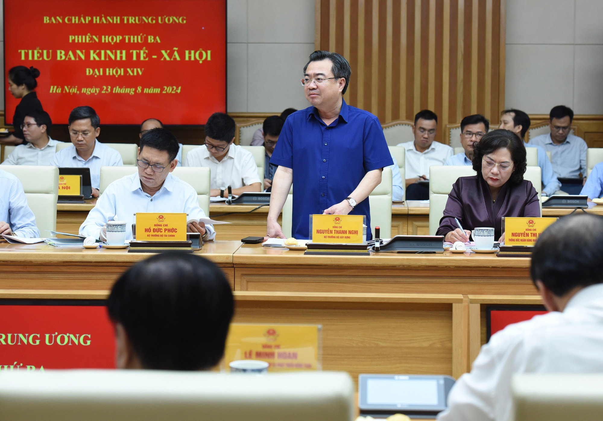 Bộ trưởng Xây dựng Nguyễn Thanh Nghị phát biểu.