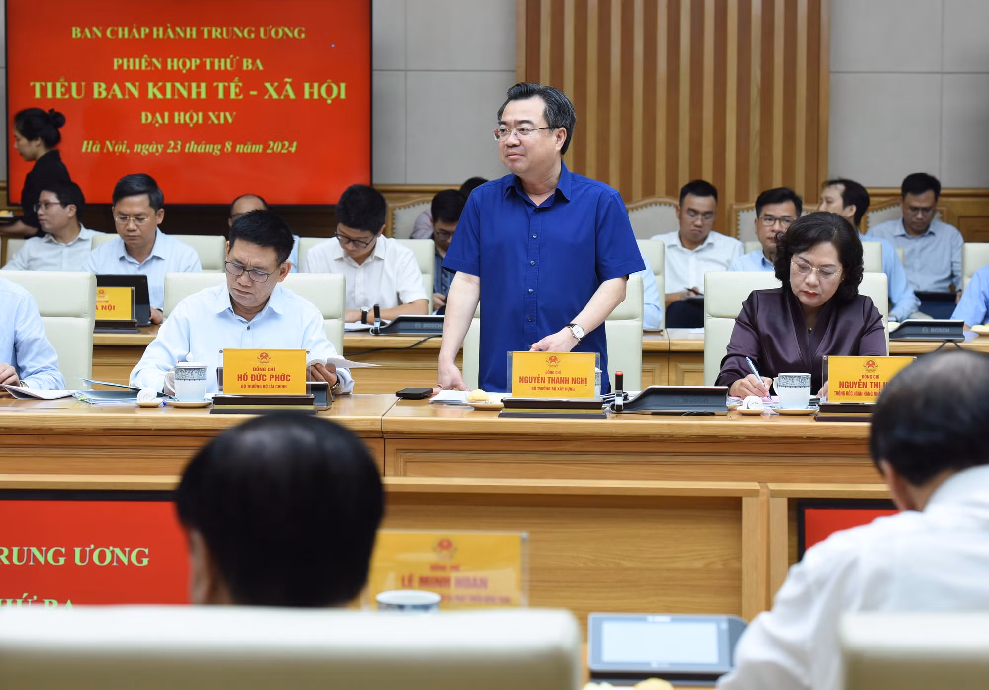 Bộ trưởng Xây dựng Nguyễn Thanh Nghị phát biểu.