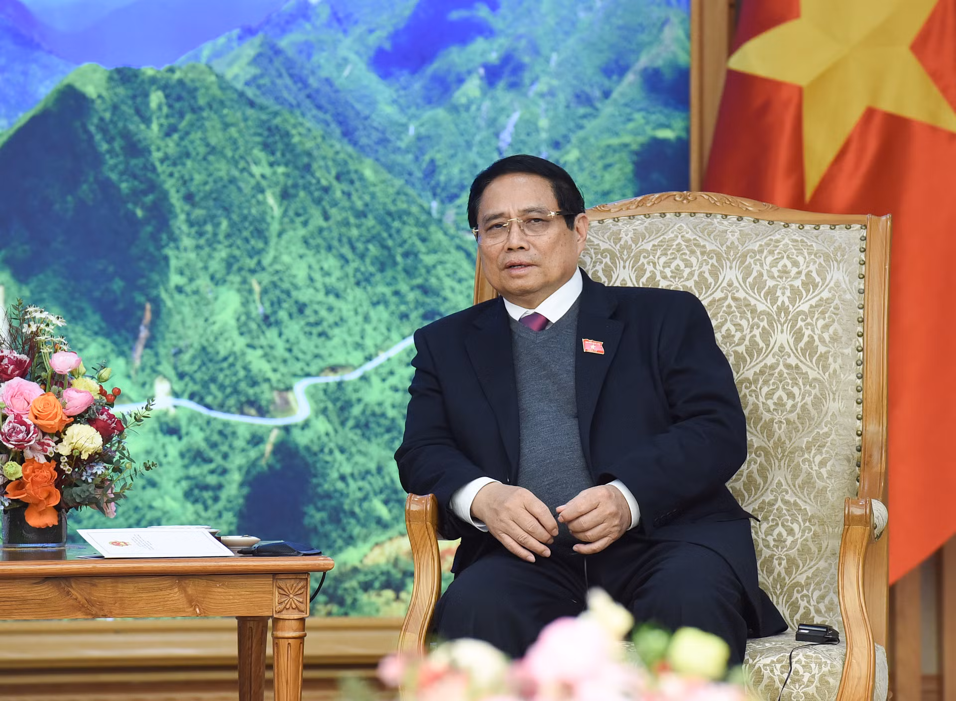 Thủ tướng Phạm Minh Chính phát biểu tại buổi tiếp.