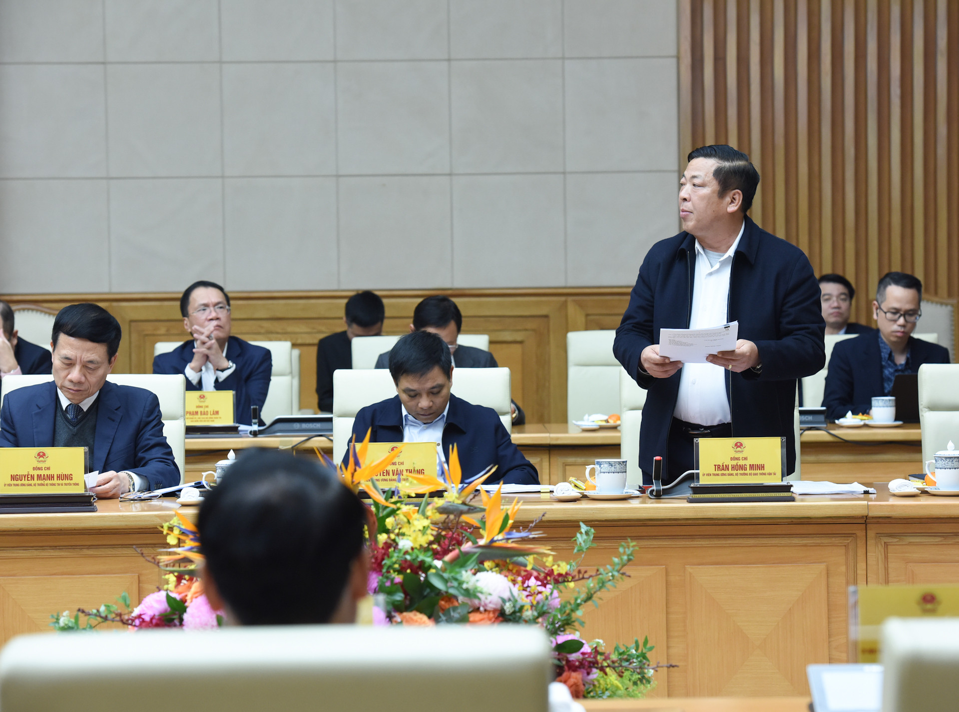 Bộ trưởng Giao thông vận tải Trần Hồng Minh phát biểu.