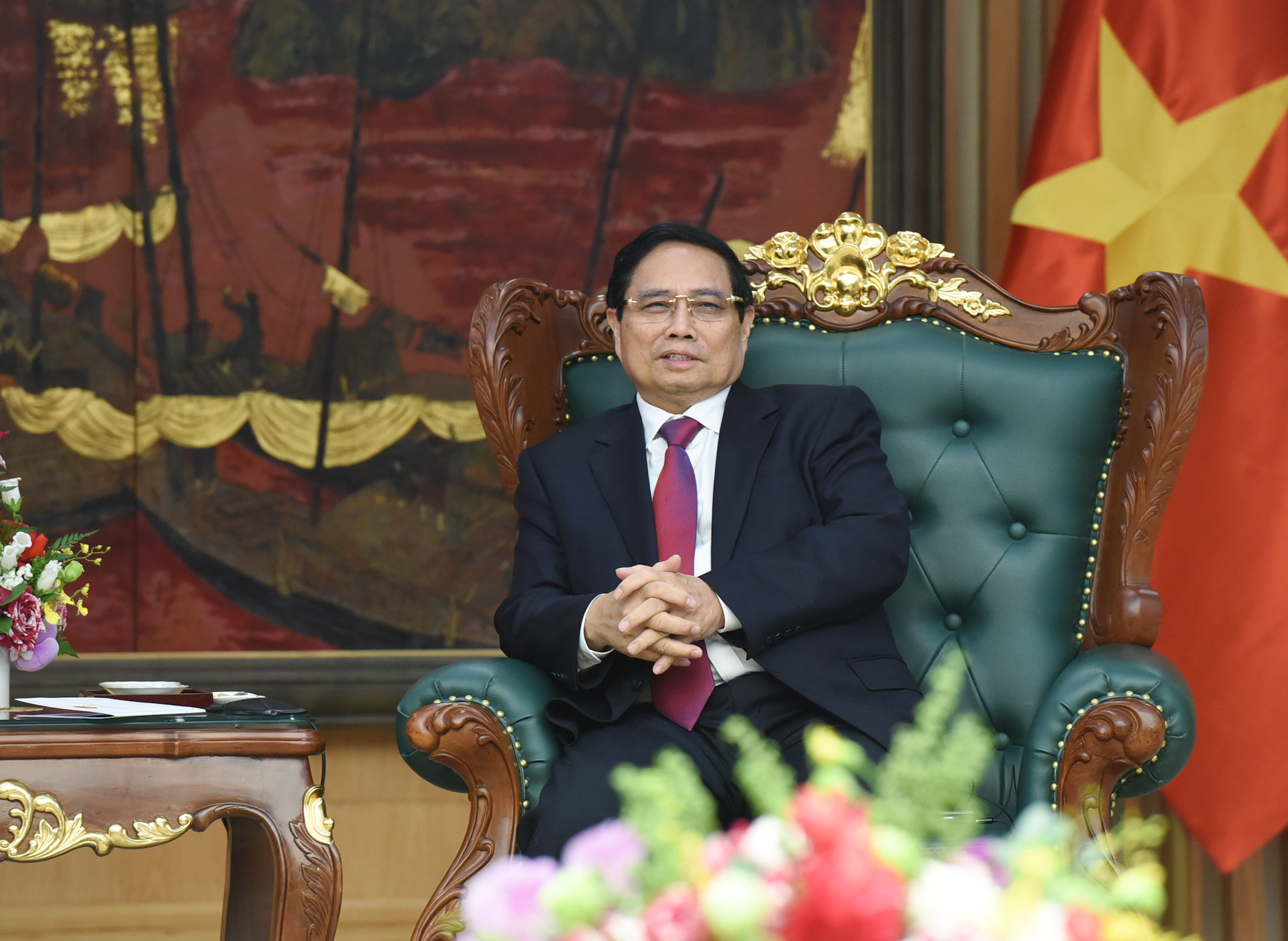 Thủ tướng Phạm Minh Chính phát biểu tại buổi tiếp.