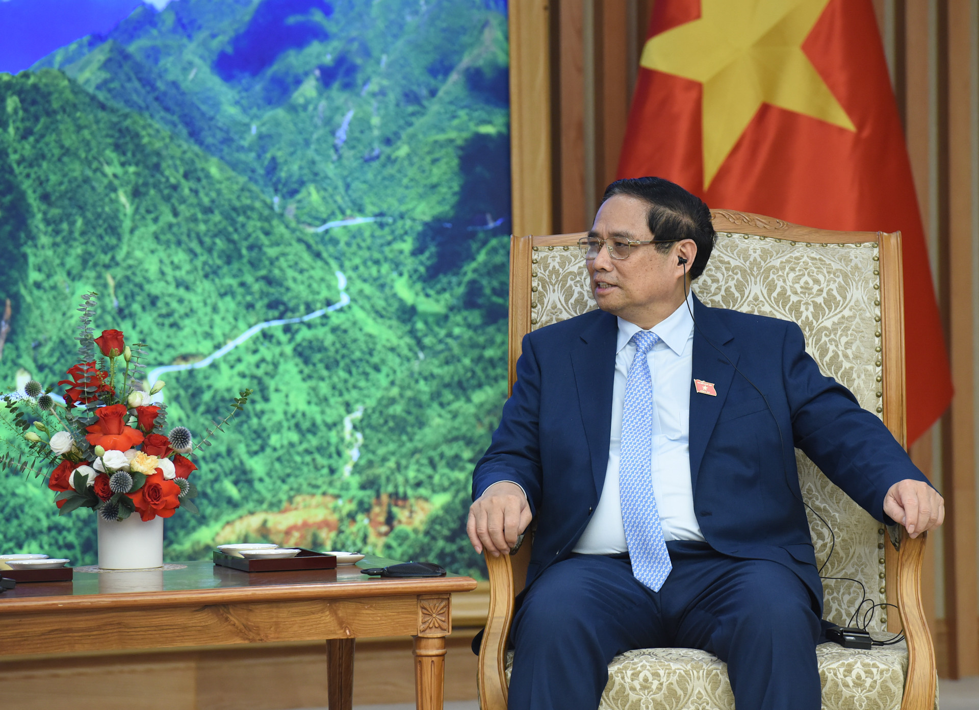 Thủ tướng Phạm Minh Chính phát biểu tại buổi tiếp.