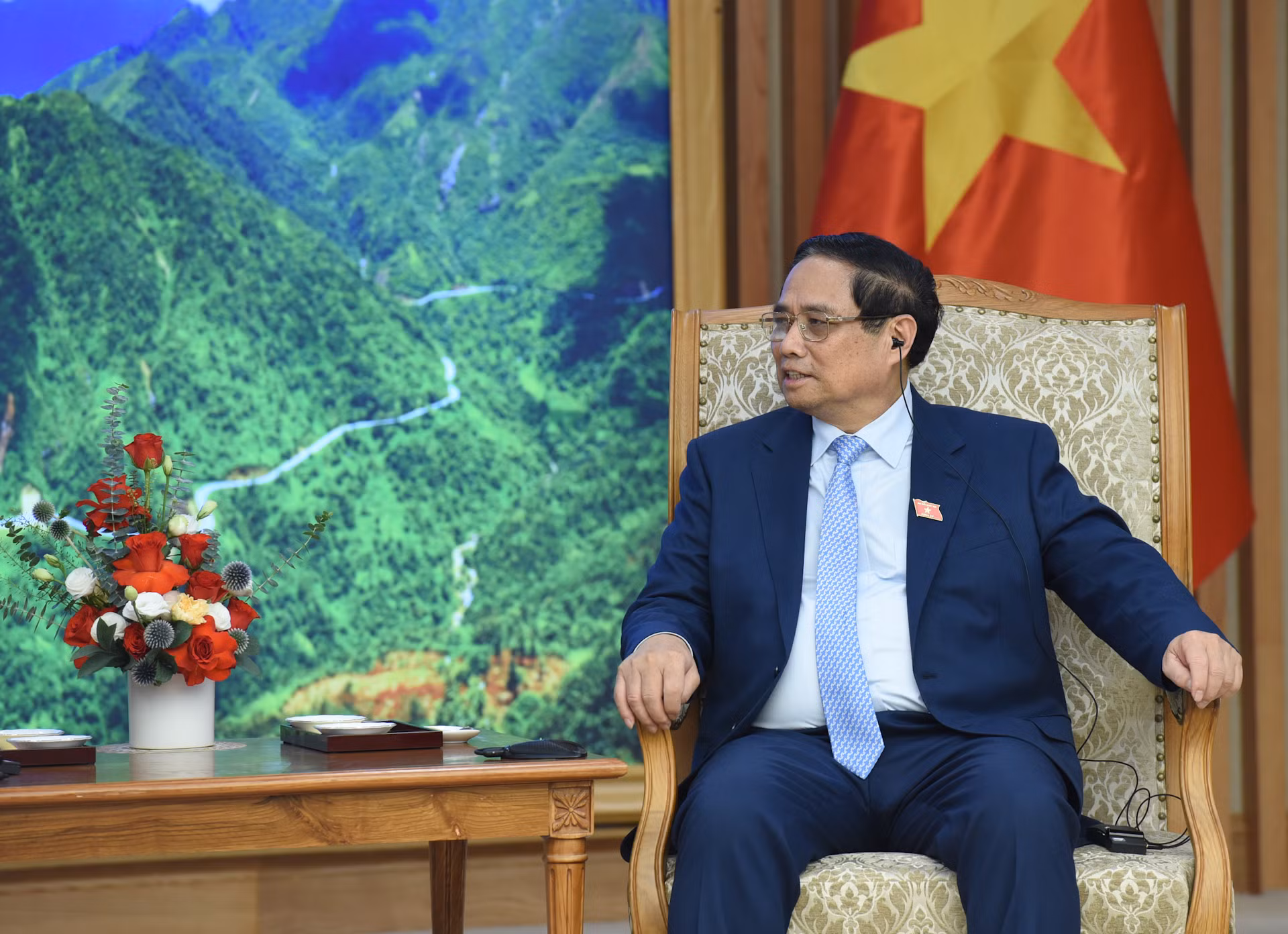 Thủ tướng Phạm Minh Chính phát biểu tại buổi tiếp.