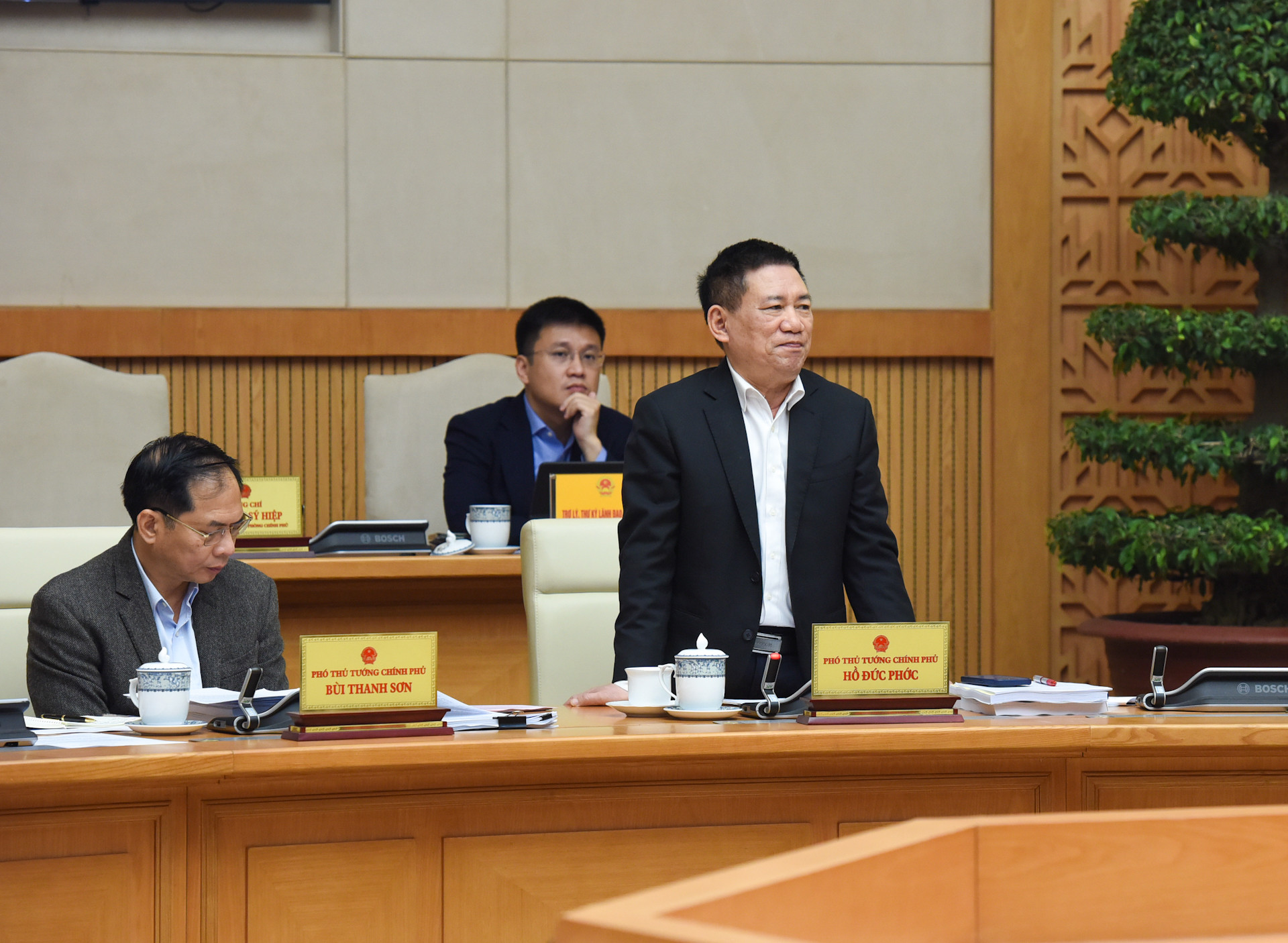 Phó Thủ tướng Hồ Đức Phớc phát biểu.