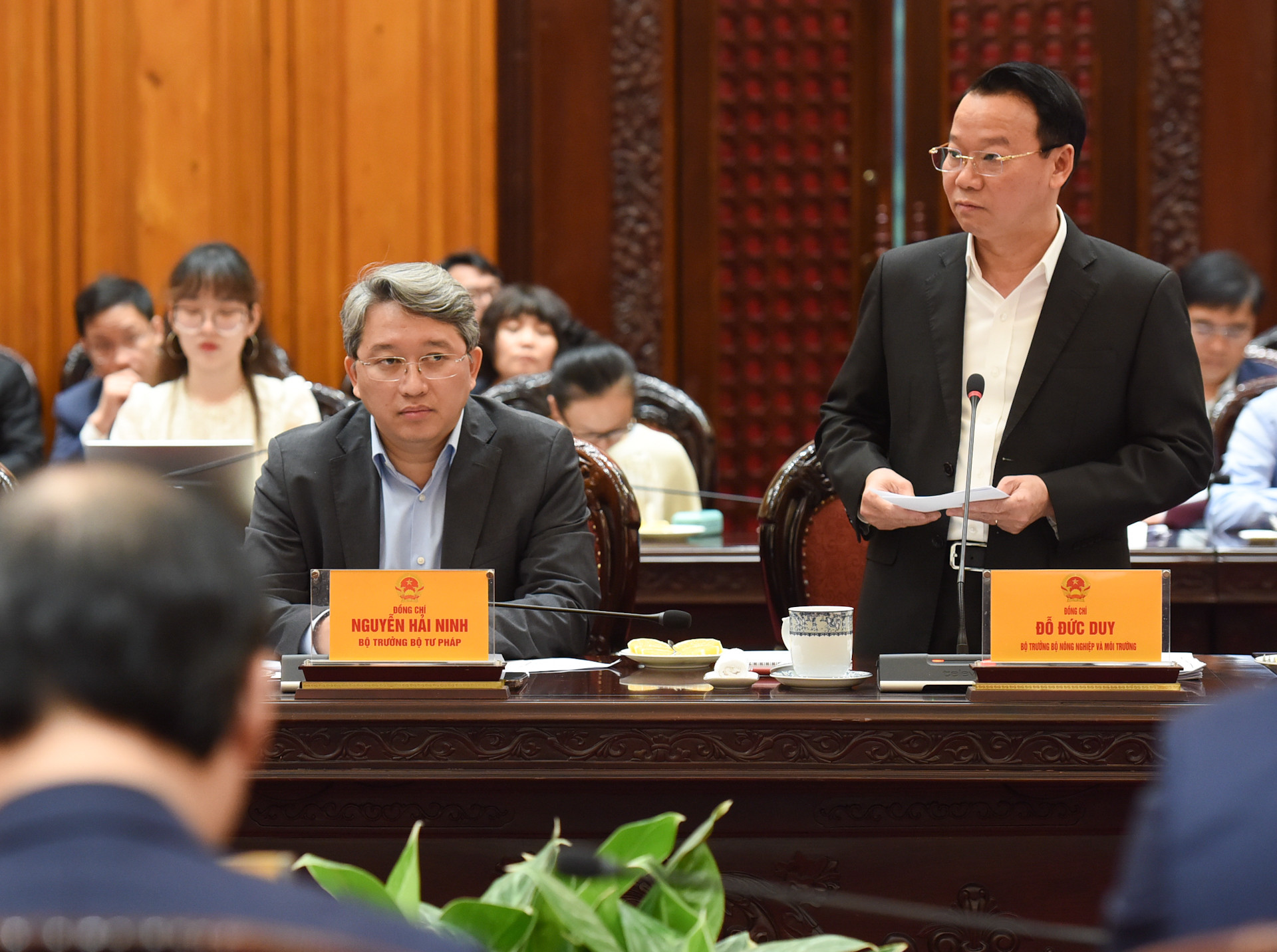 Bộ trưởng Nông nghiệp và Môi trường Đỗ Đức Duy phát biểu.