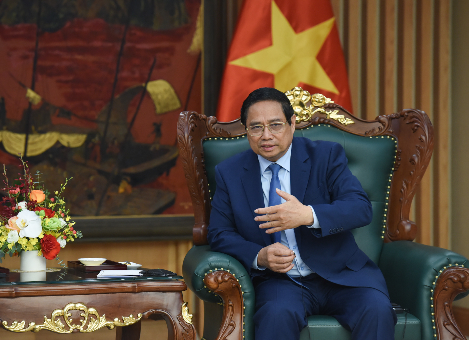 Thủ tướng Phạm Minh Chính phát biểu tại buổi tiếp.