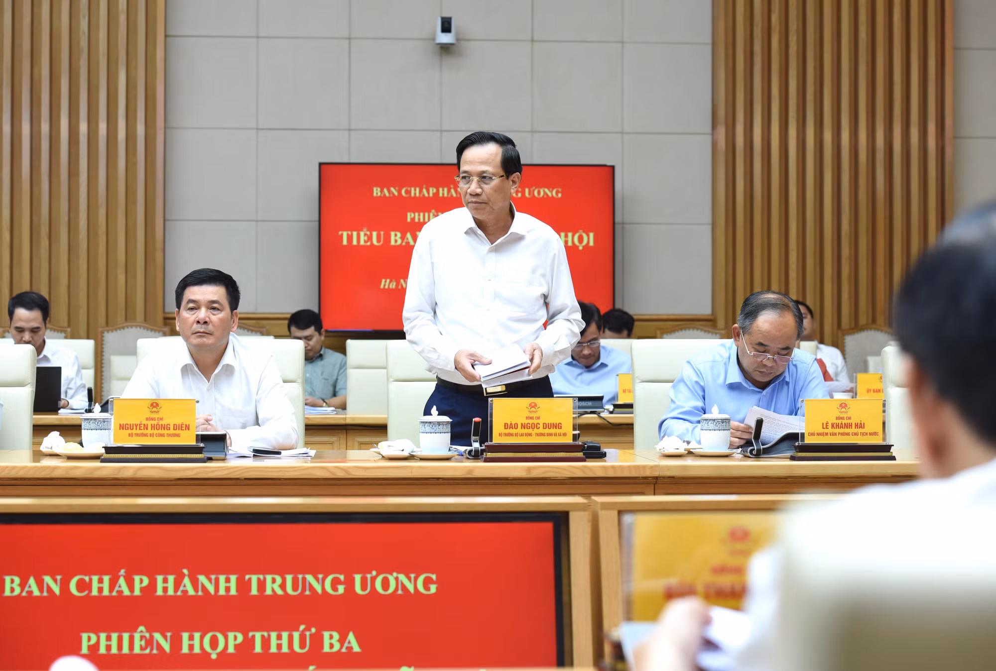 Bộ trưởng Lao động-Thương binh và Xã hội Đào Ngọc Dung phát biểu.