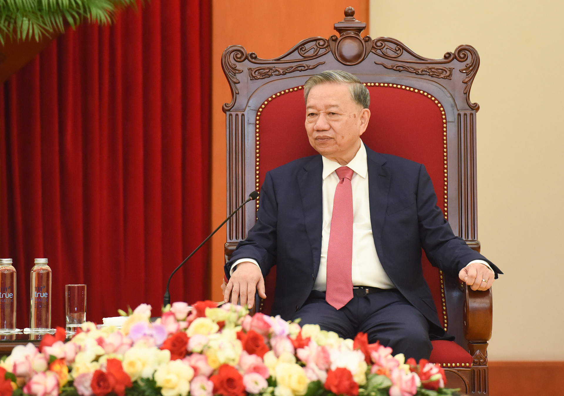 Tổng Bí thư Tô Lâm phát biểu tại buổi tiếp.