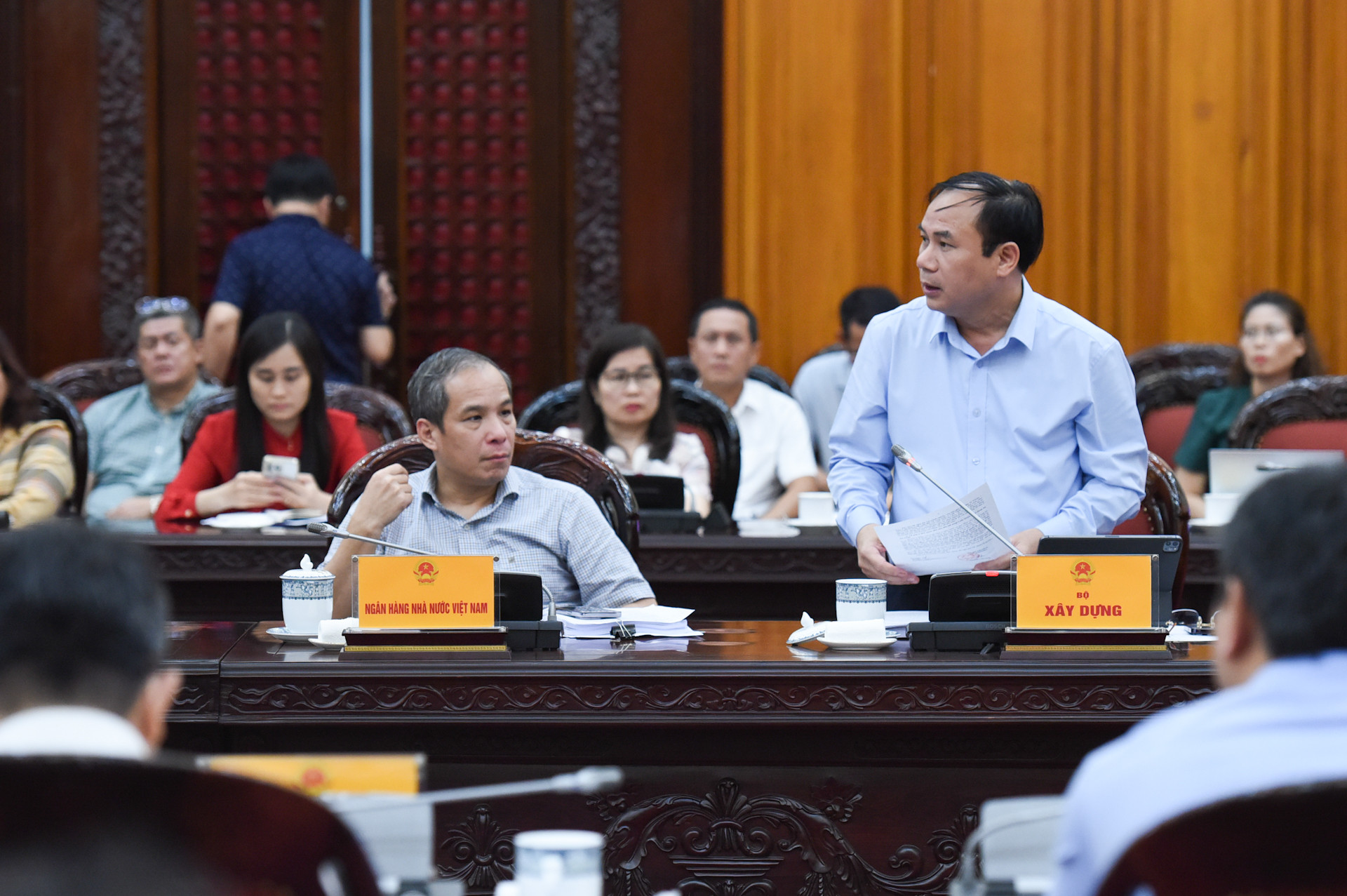 Đại diện lãnh đạo bộ, ngành phát biểu.