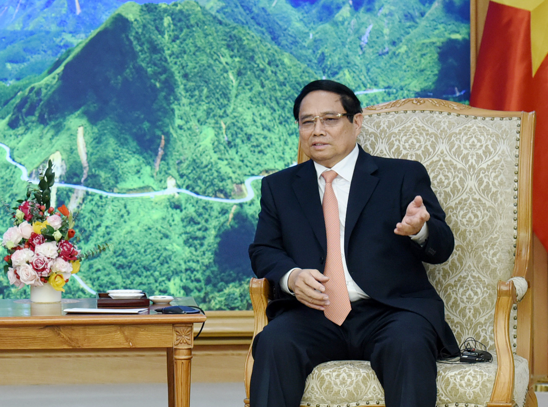 Thủ tướng Phạm Minh Chính phát biểu tại buổi tiếp.