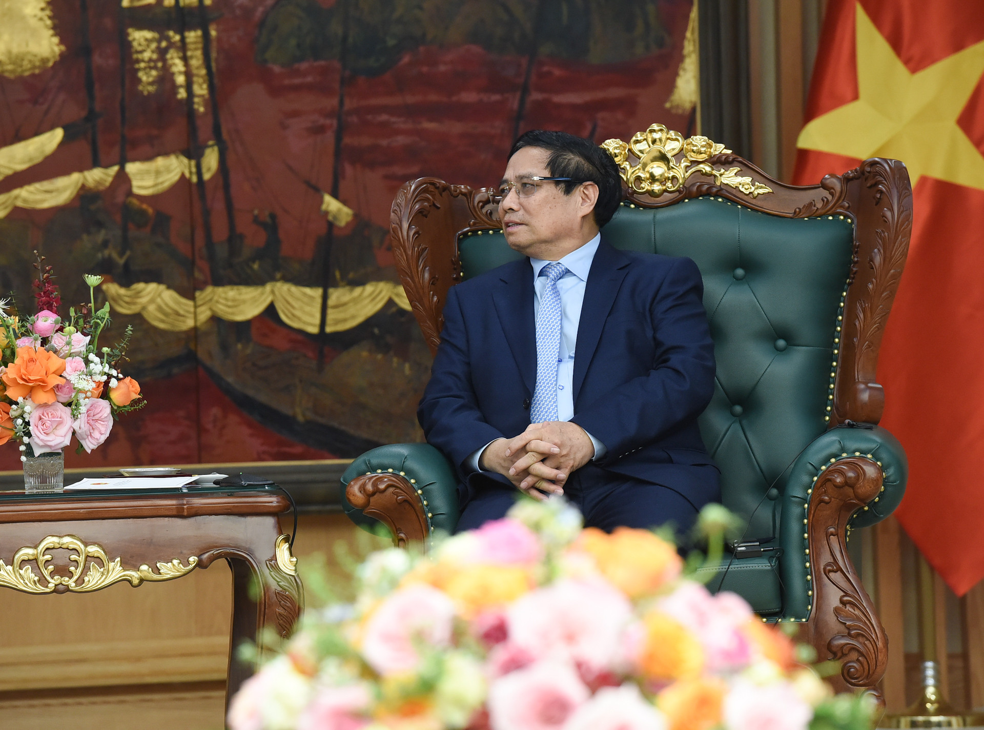 Thủ tướng Phạm Minh Chính phát biểu tại buổi tiếp.