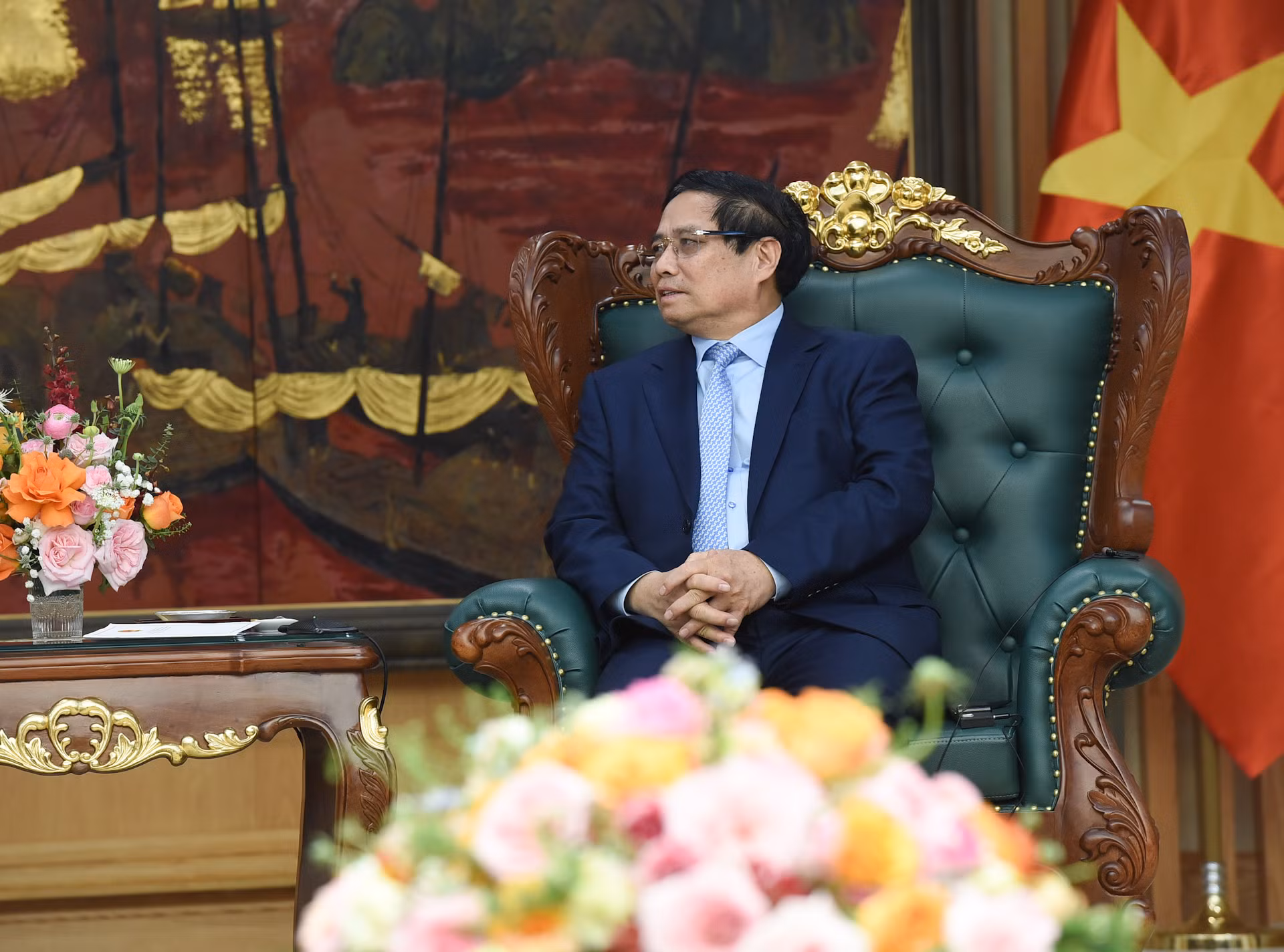 Thủ tướng Phạm Minh Chính phát biểu tại buổi tiếp.