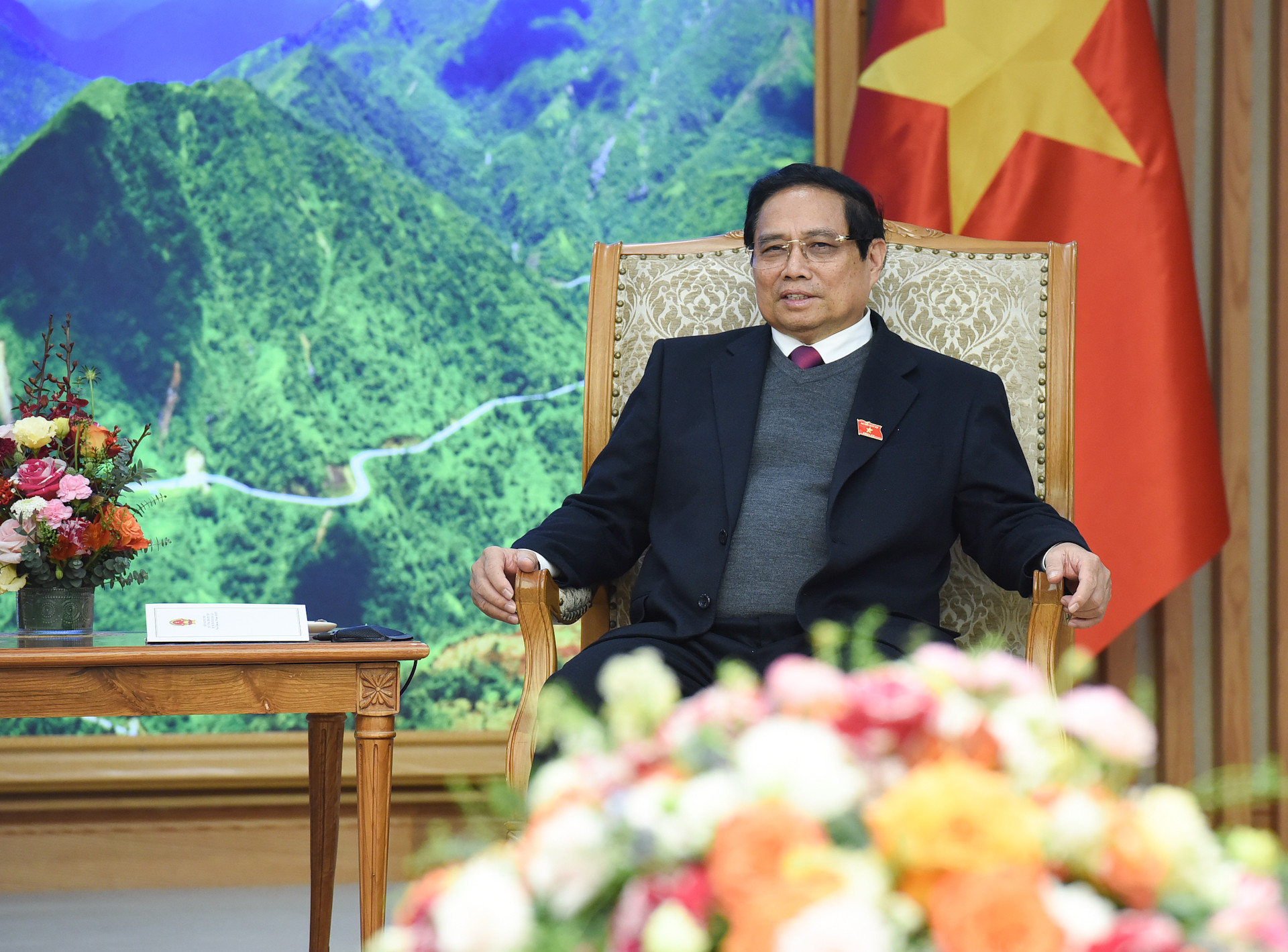 Thủ tướng Phạm Minh Chính phát biểu tại buổi tiếp Bộ trưởng Ngoại giao Lào Thongsavanh Phomvihane. Thủ tướng Phạm Minh Chính phát biểu tại buổi tiếp Bộ trưởng Ngoại giao Lào Thongsavanh Phomvihane.